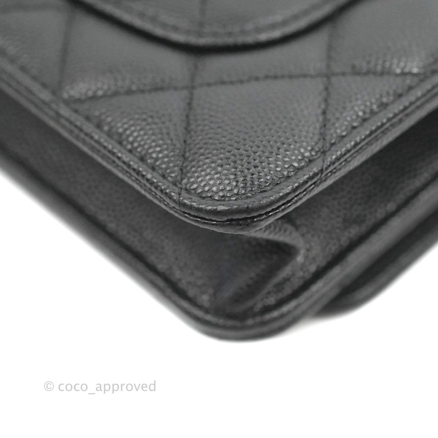 Chanel Quilted WOC Black Caviar Gold Hardware With Charms