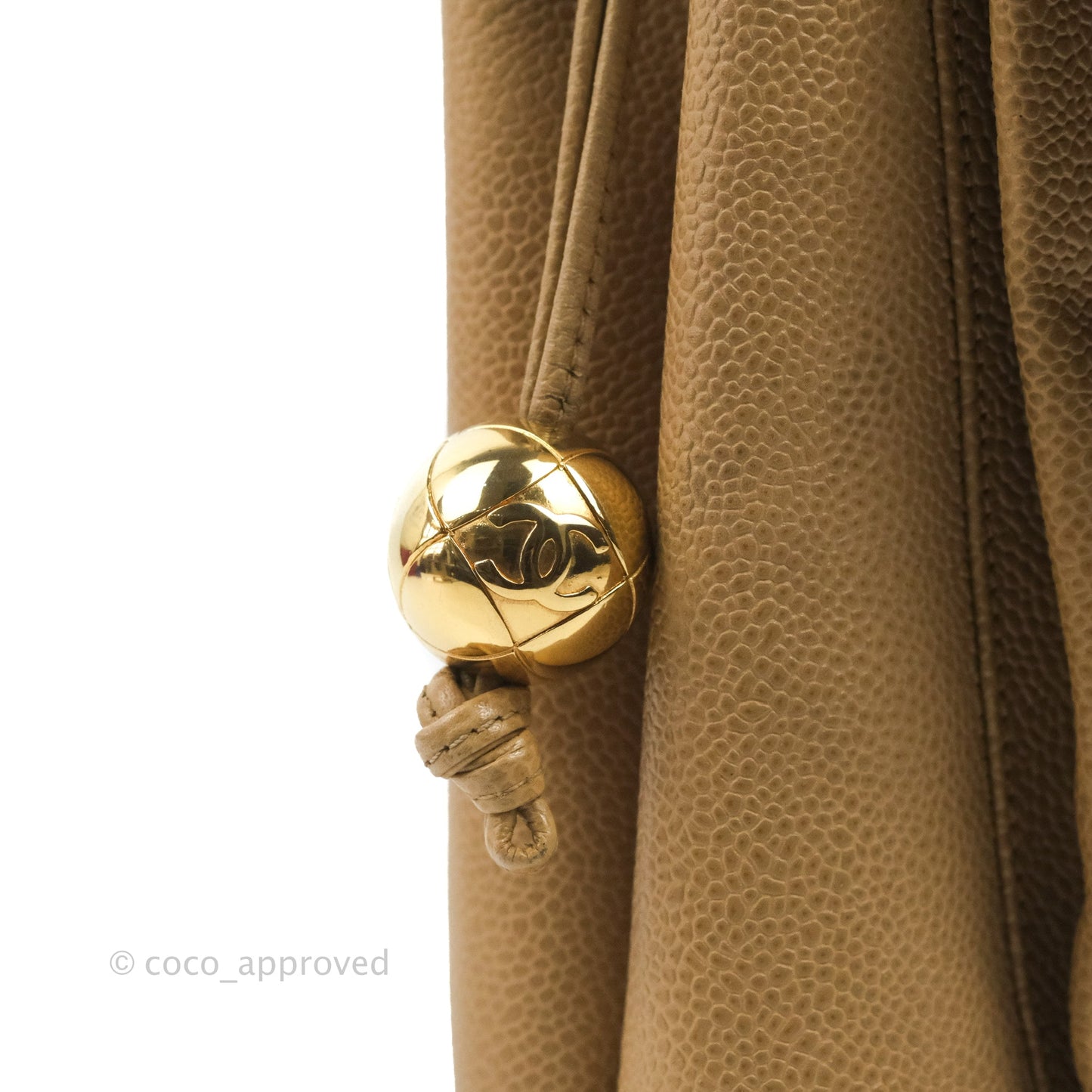 Chanel Vintage Tote Beige Caviar 24K Gold Hardware