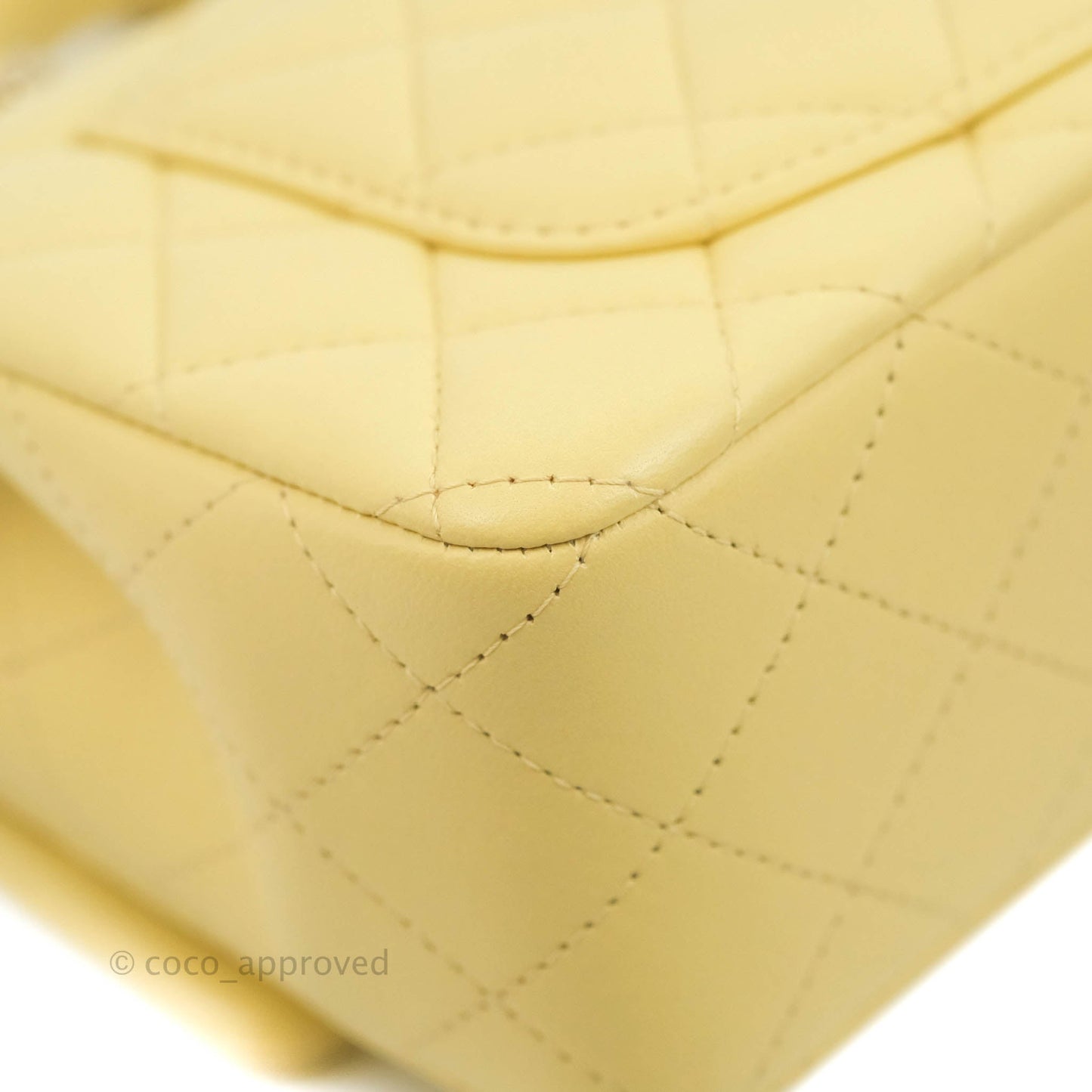 Chanel Top Handle Mini Rectangular Flap Bag Yellow Lambskin Gold Hardware