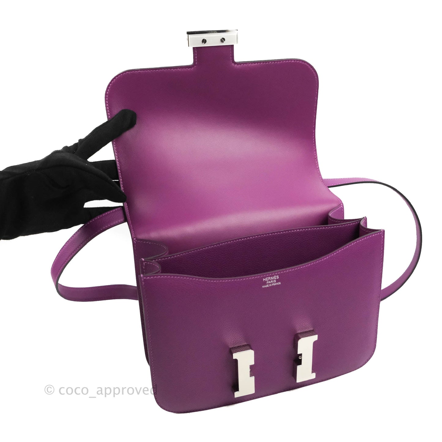 Hermès Constance 24 Anemone Evercolor Palladium Hardware