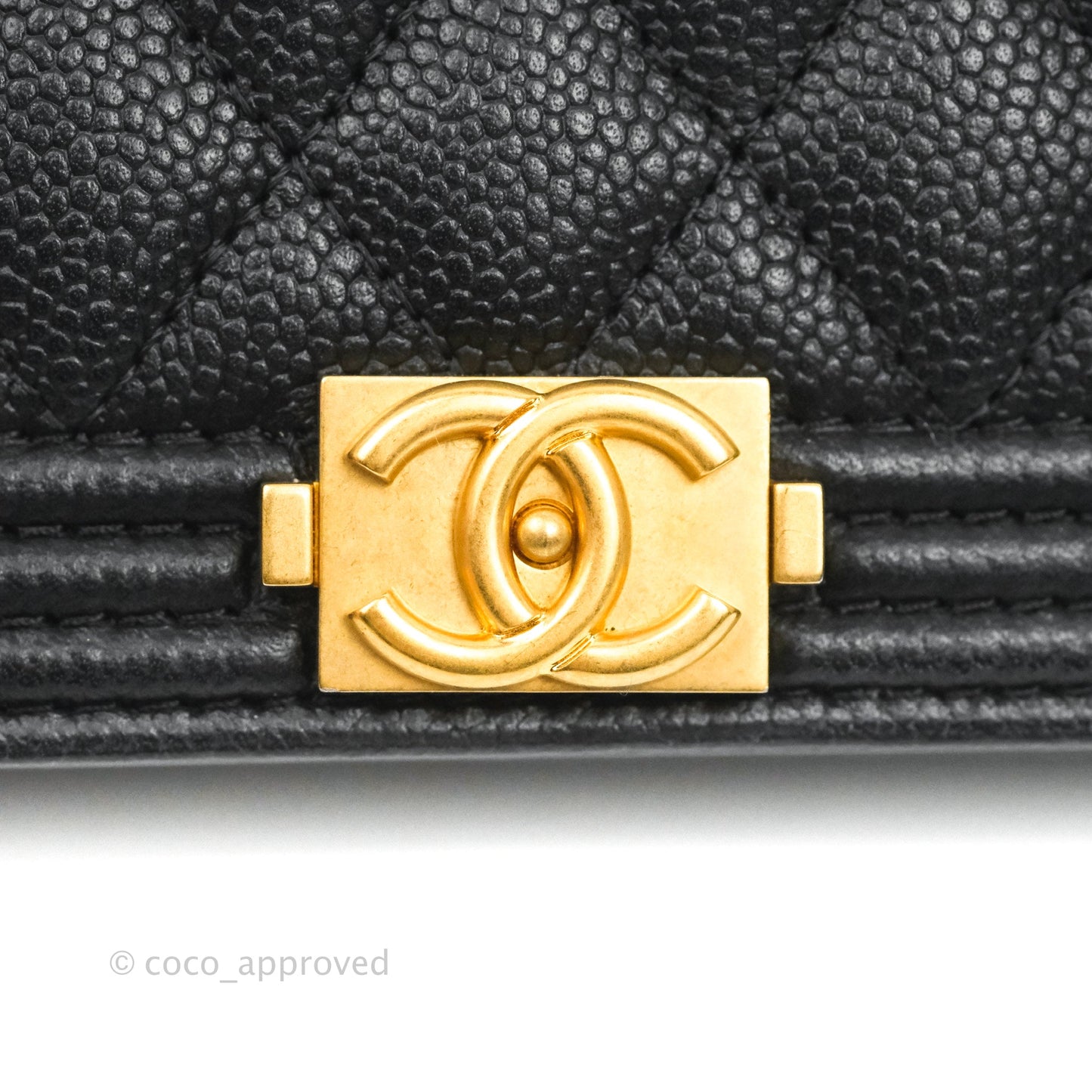 Chanel Mini Boy WOC Black Caviar Aged Gold Hardware