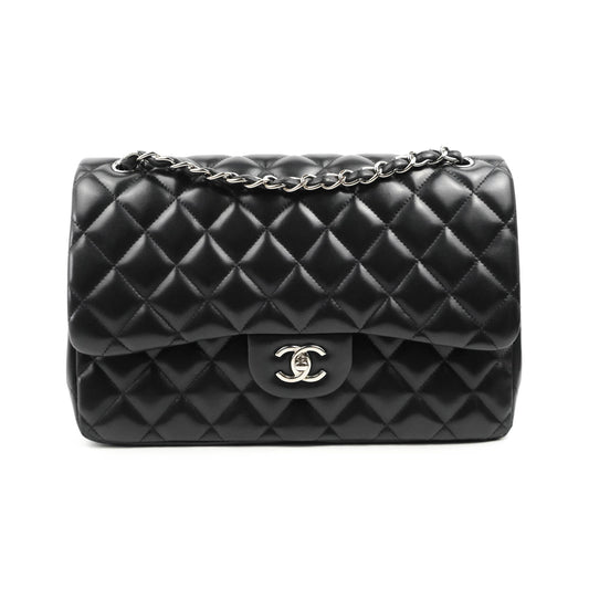 Chanel Jumbo Double Flap Black Lambskin Silver Hardware⁣⁣
