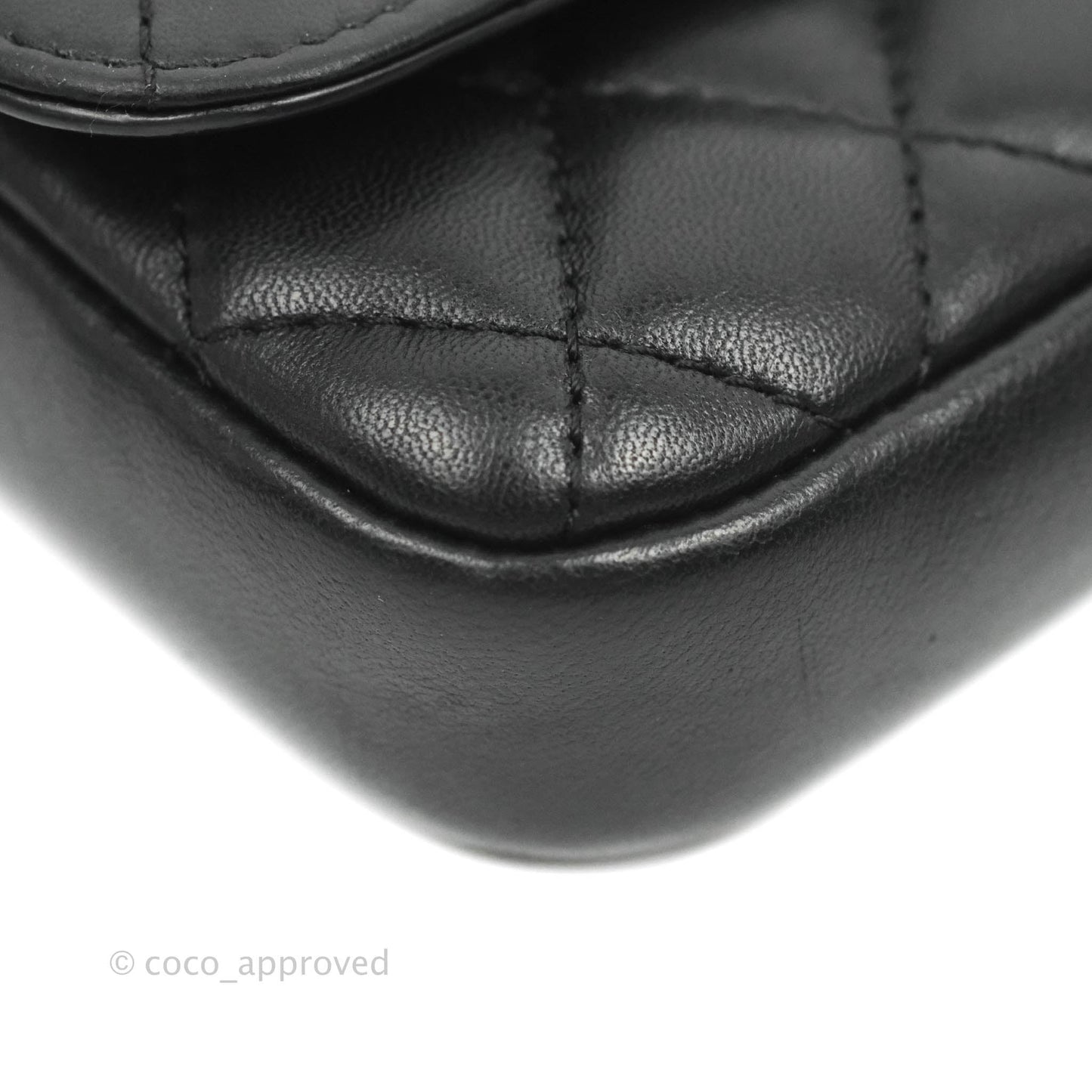 Chanel Classic Twin Flap Bag Side Pack Black Lambskin Gold Hardware