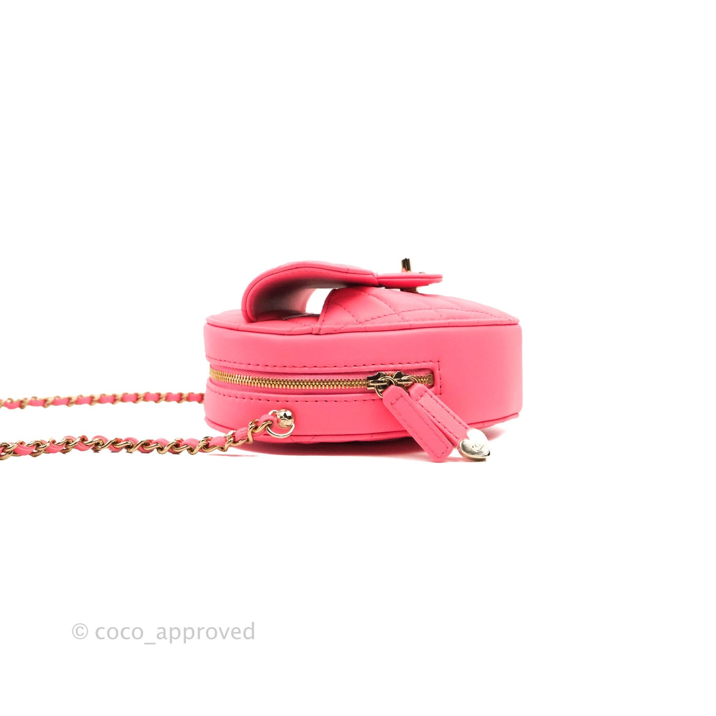 Chanel Large Heart Bag Pink Lambskin Gold Hardware 22S