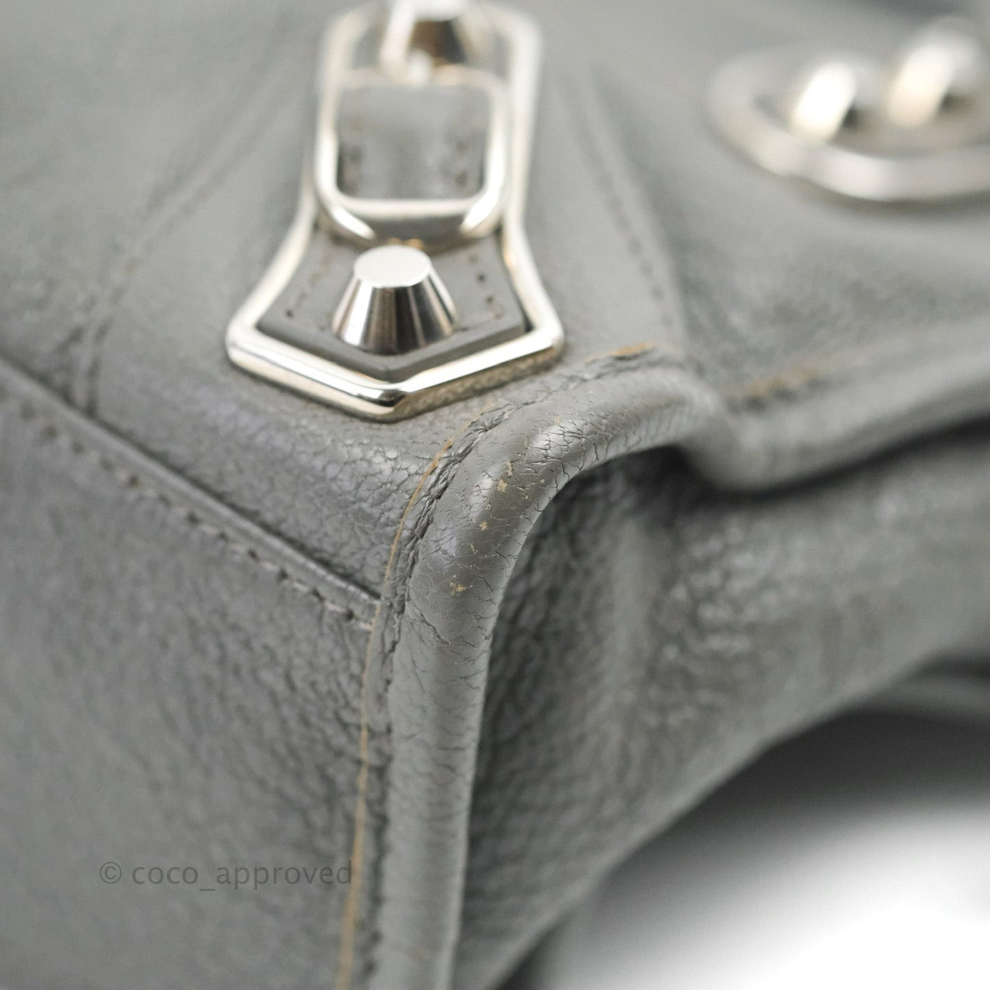 Balenciaga Classic Mini City Bag Grey Aged Calfskin Silver Hardware