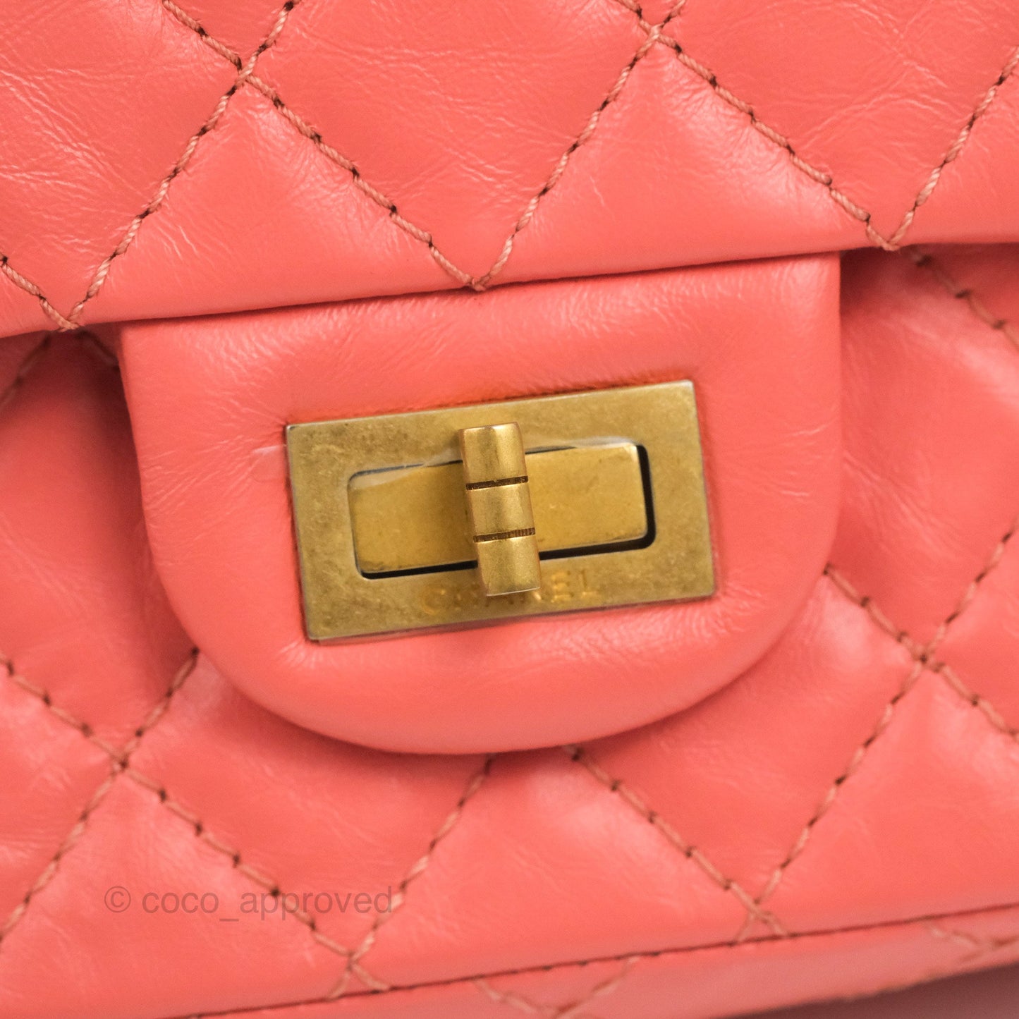 Chanel Mini Reissue 224 Pink Aged Calfskin Aged Gold Hardware