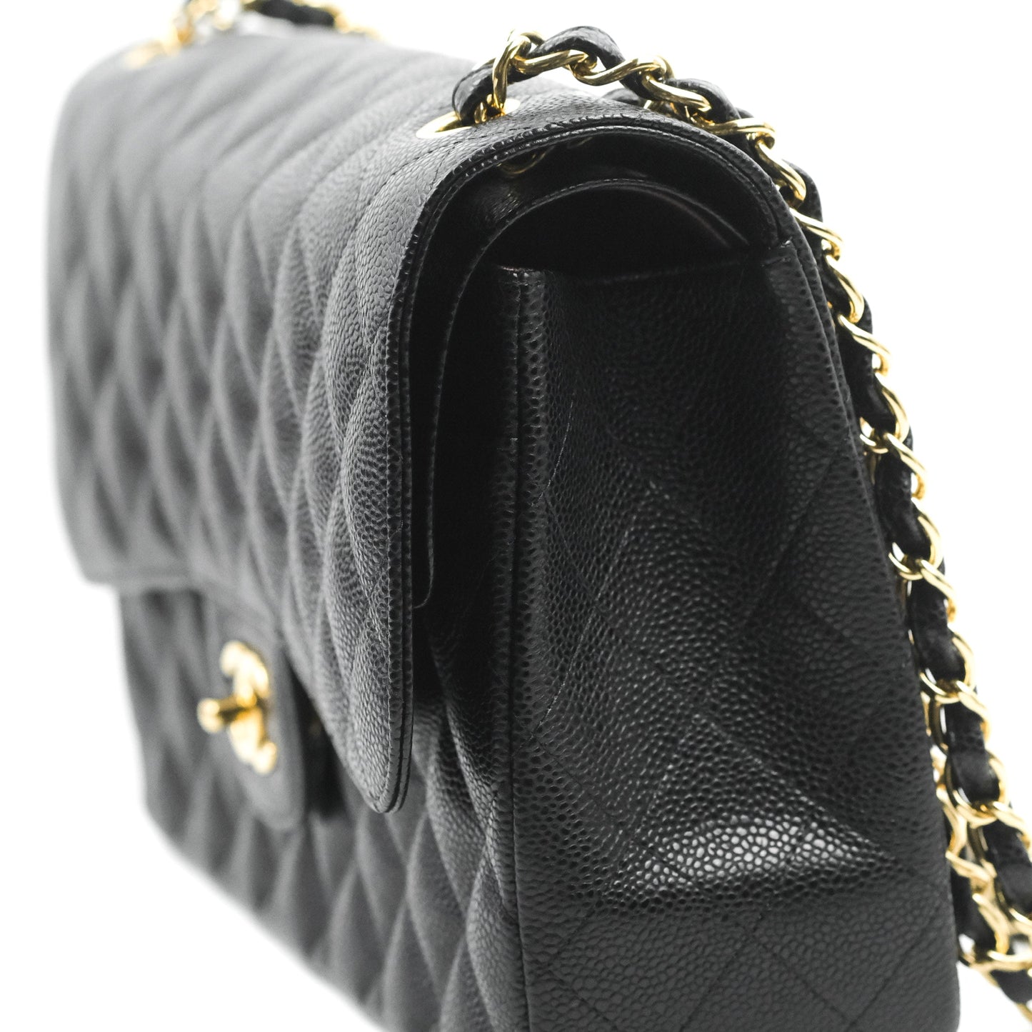 Chanel Jumbo Double Flap Black Caviar Gold Hardware⁣⁣