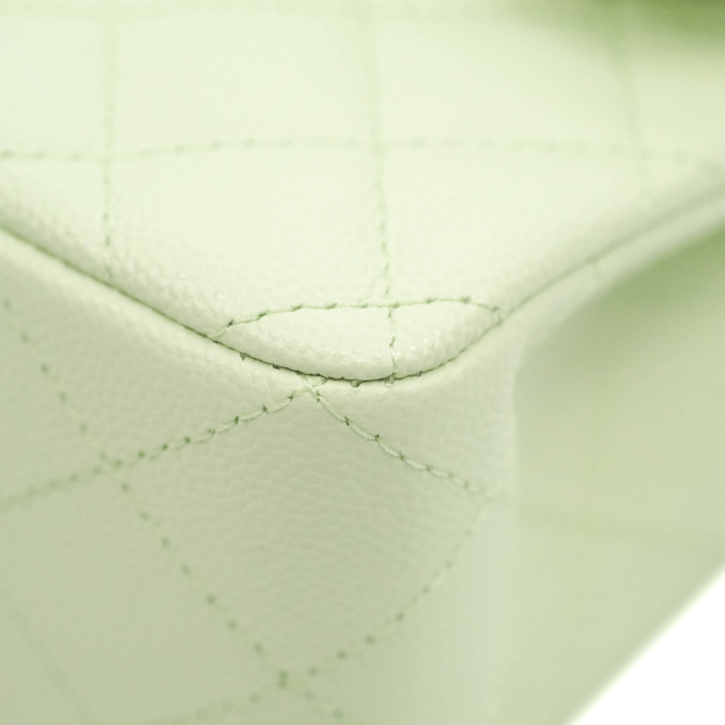 Chanel Small Classic Quilted Flap Mint Green Caviar Gold Hardware 22C
