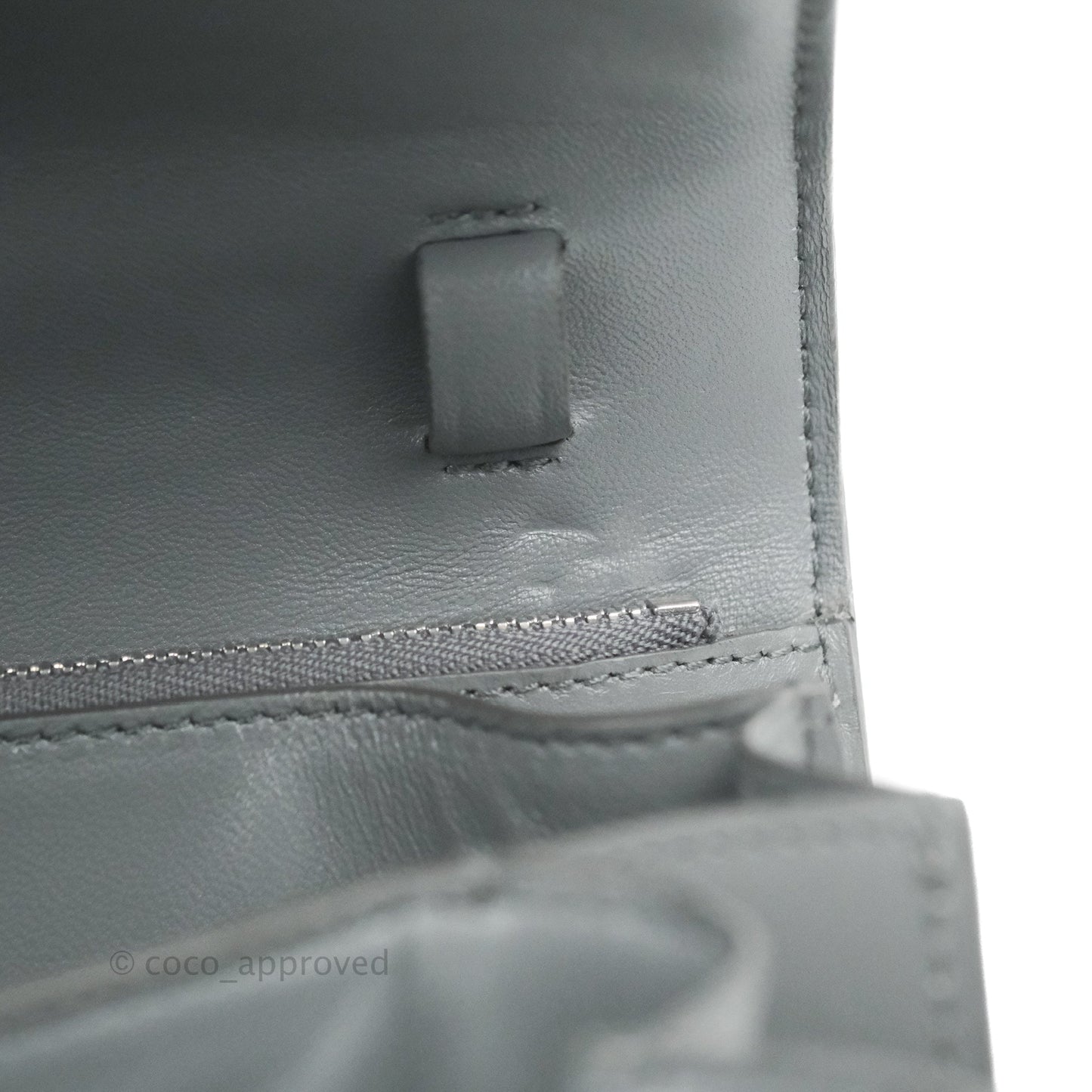 Celine Medium Classic Box Flap Grey Calfskin