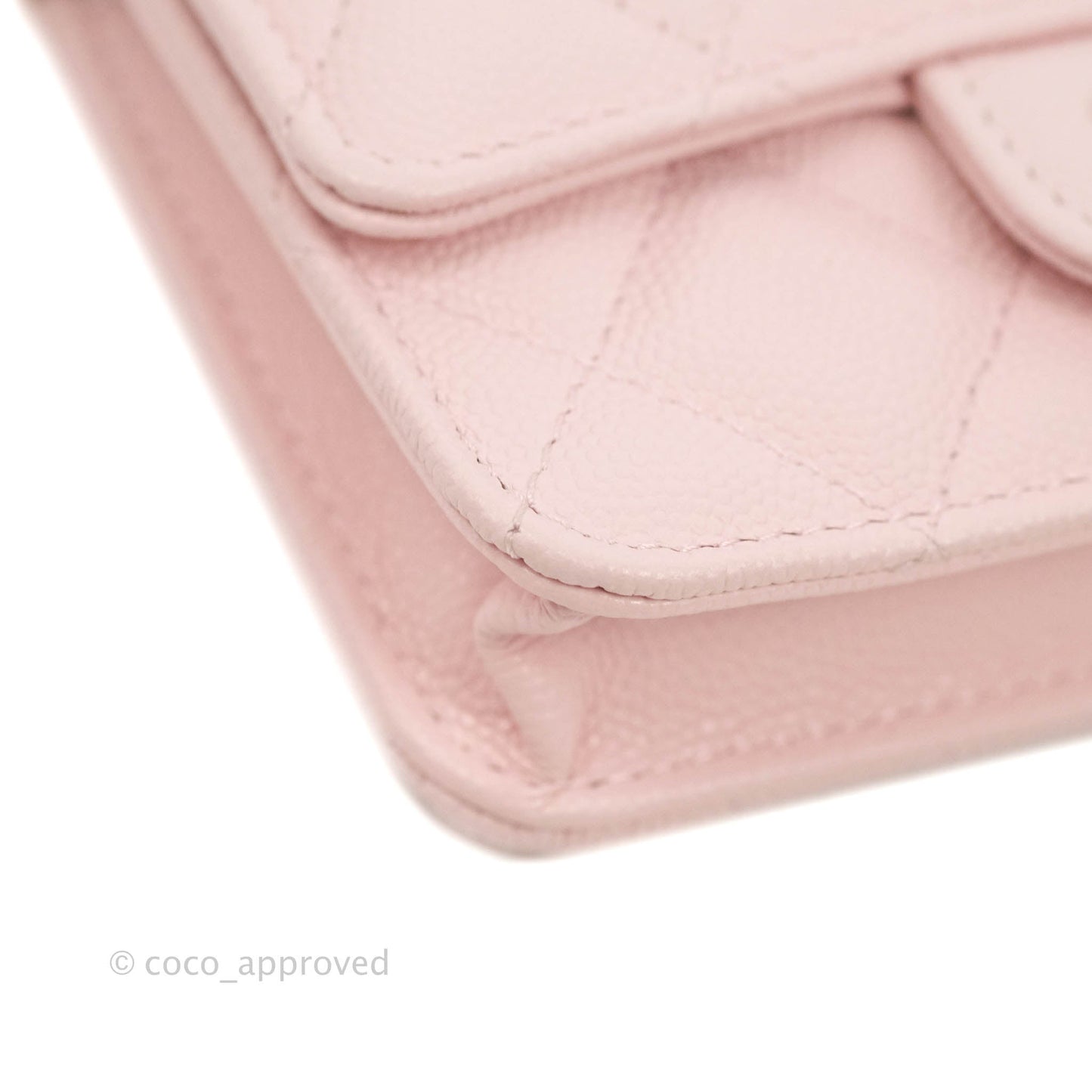Chanel Mini Wallet With Chain Light Pink Caviar Gold Hardware