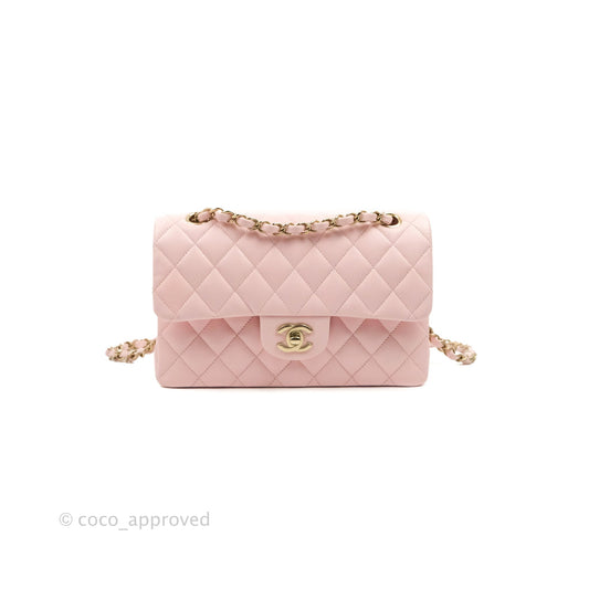 Chanel Classic Small S/M Flap Pink Caviar Gold Hardware 22S