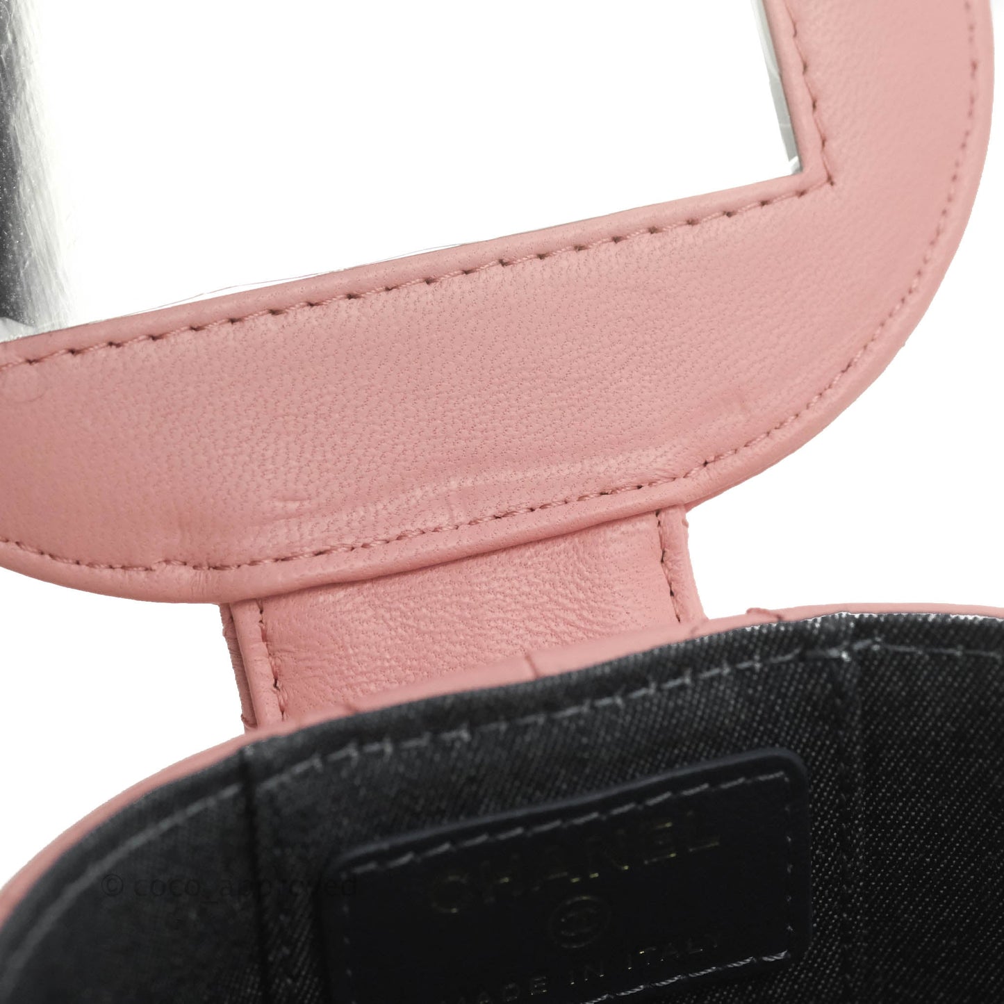 Chanel Quilted Small Resin Elegant Chain Vanity Case Lambskin Pink Gold Hardware