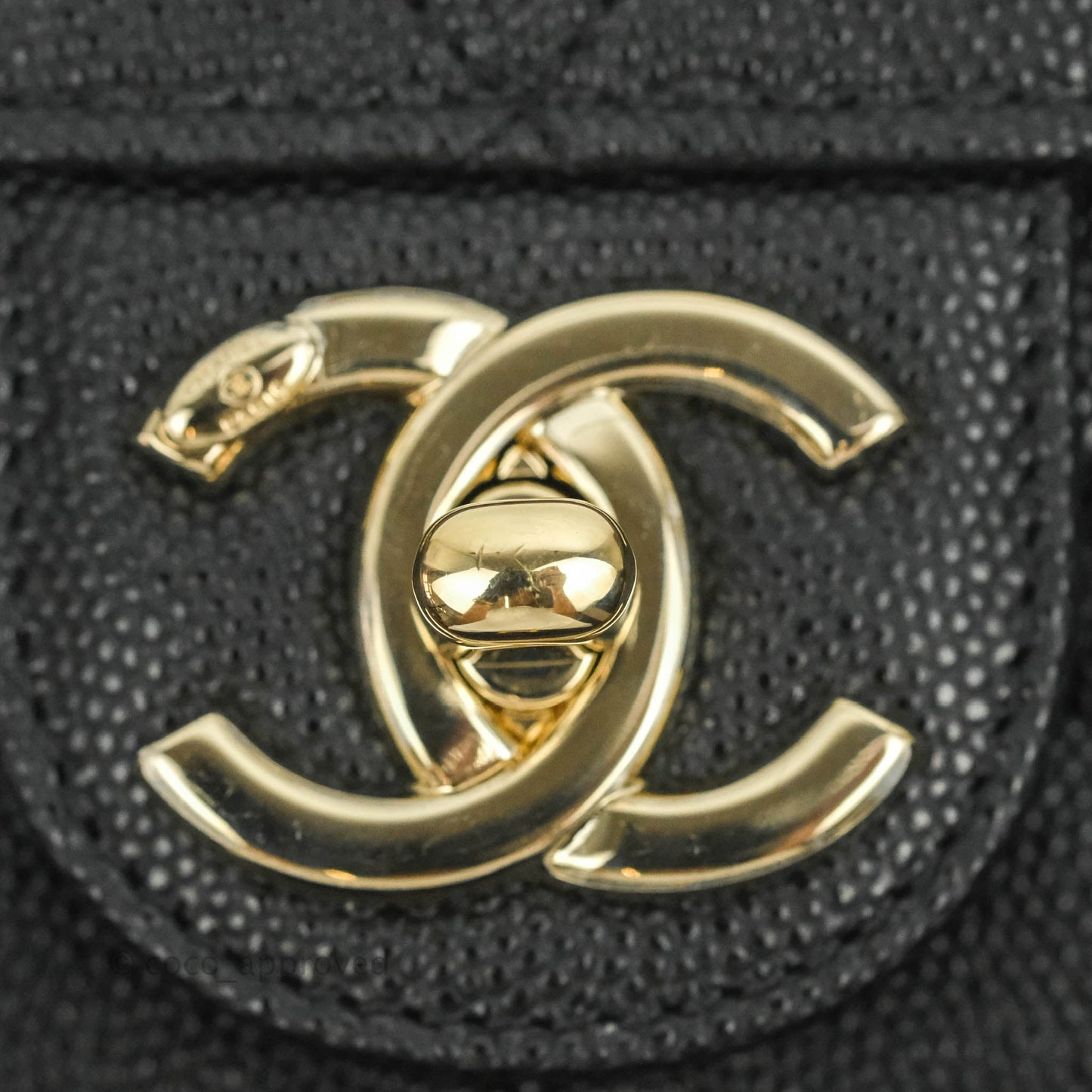 Chanel Quilted Like The Wallet Medium Flap Black Caviar Gold Hardware 22C