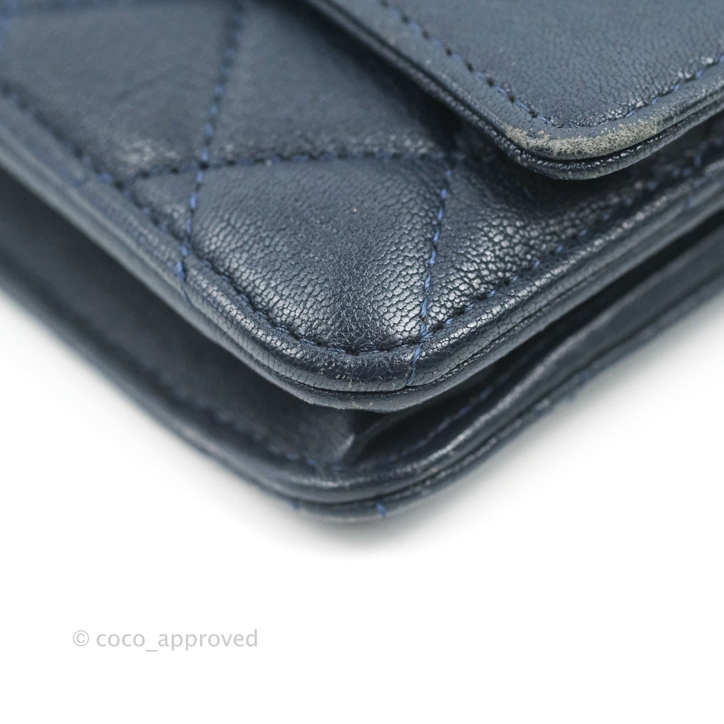 Chanel Urban Companion Wallet on Chain WOC Navy Calfskin Silver Hardware