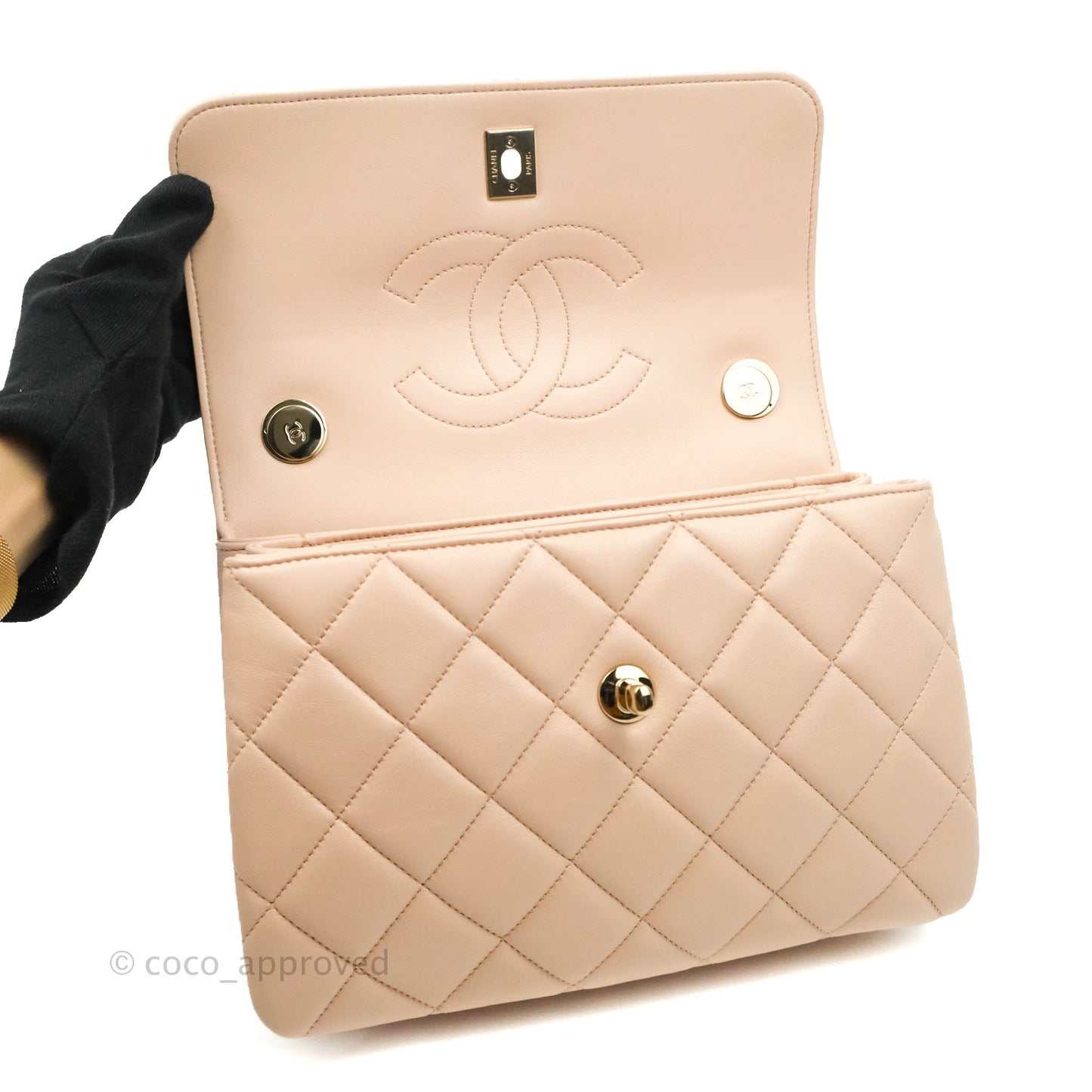Chanel Trendy CC Small Light Beige Pink Lambskin Gold Hardware