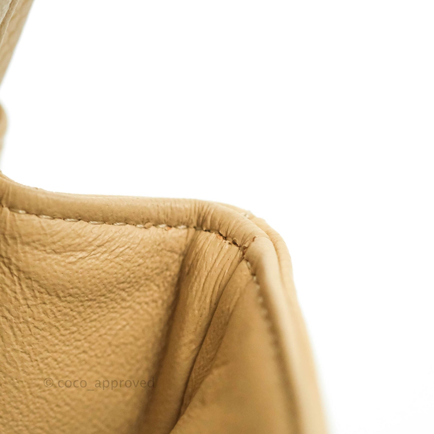 Chanel Classic M/L Medium Flap Quilted Beige Caviar Gold Hardware