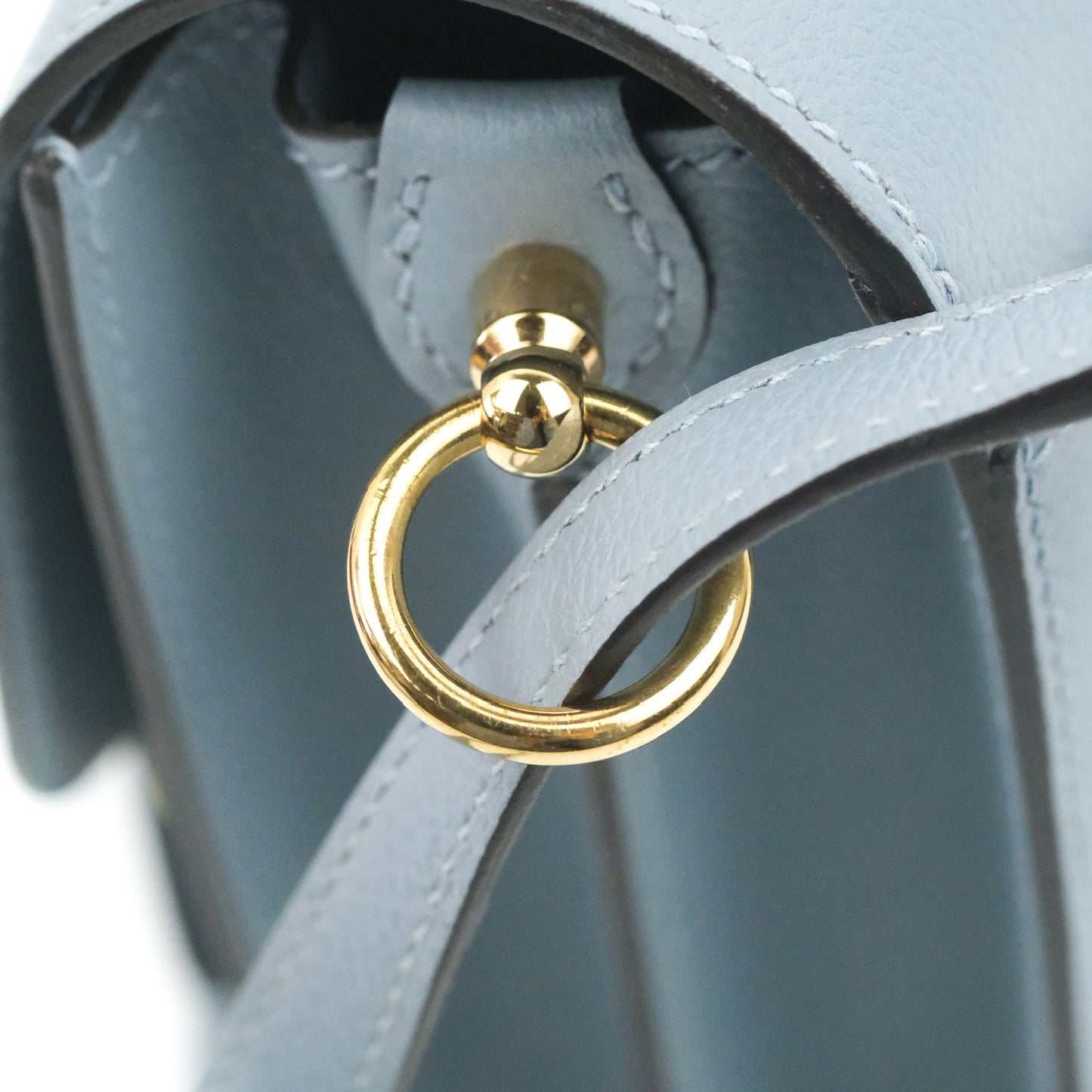 Hermès Roulis Mini 18 Bleu Lin Evercolor Gold Hardware