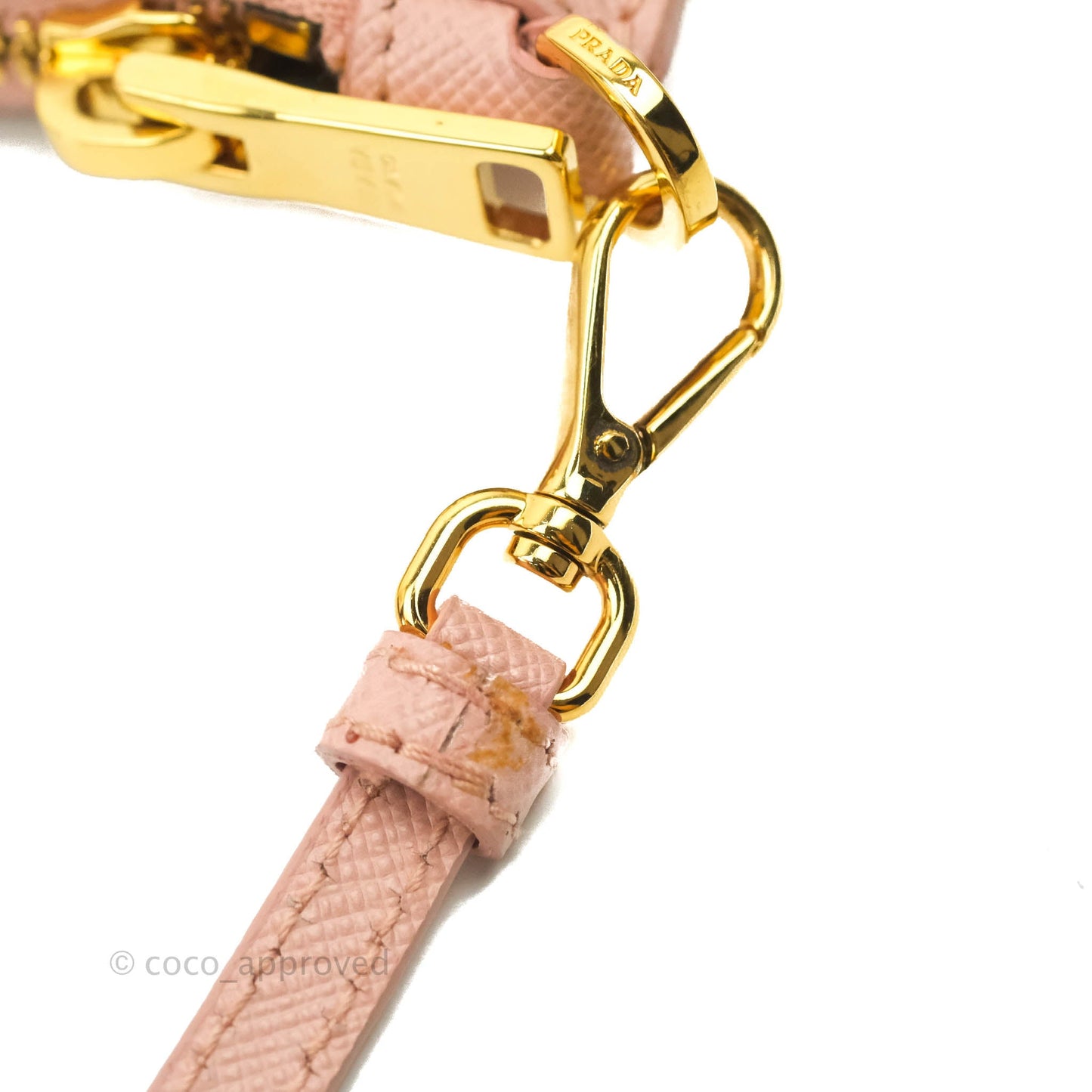 Prada Logo Clutch Bag Pink Gold Hardware