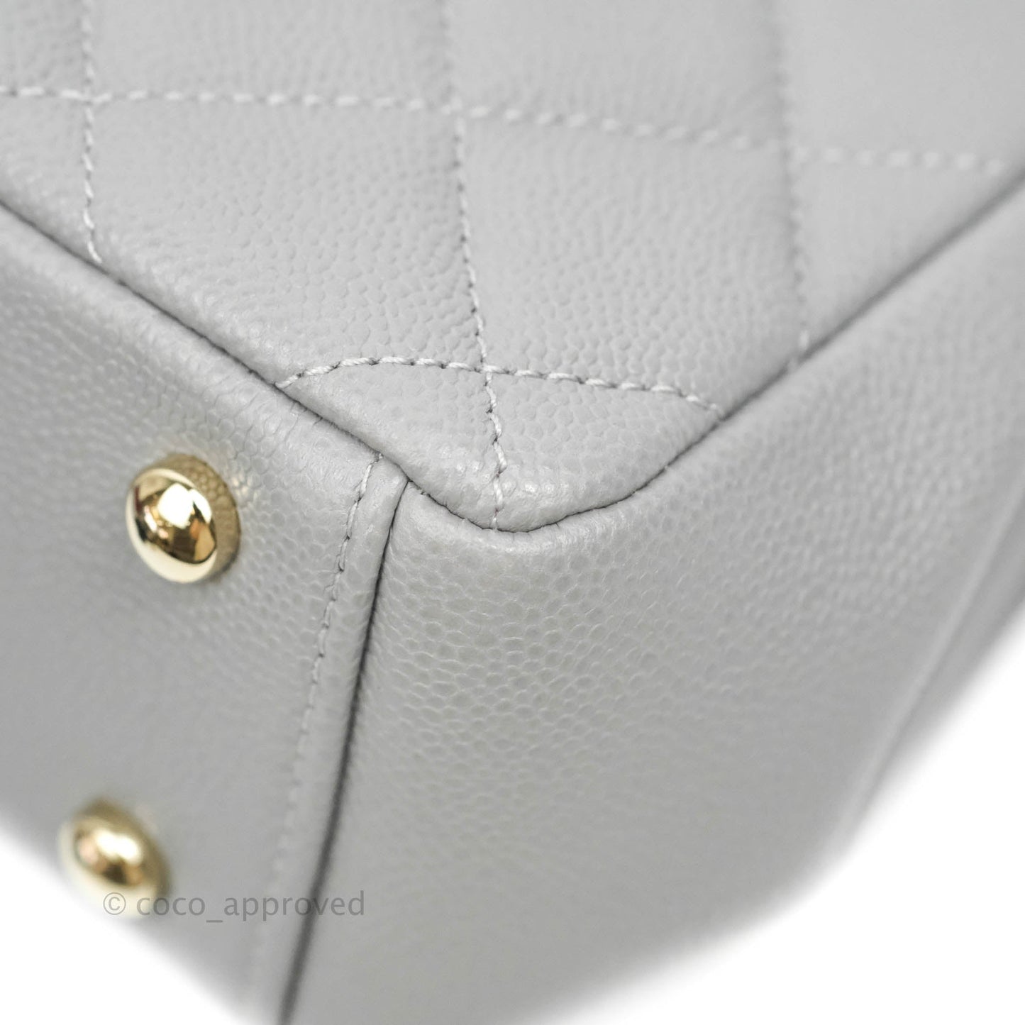 Chanel Quilted Small Business Affinity Flap Grey Caviar Gold Hardware