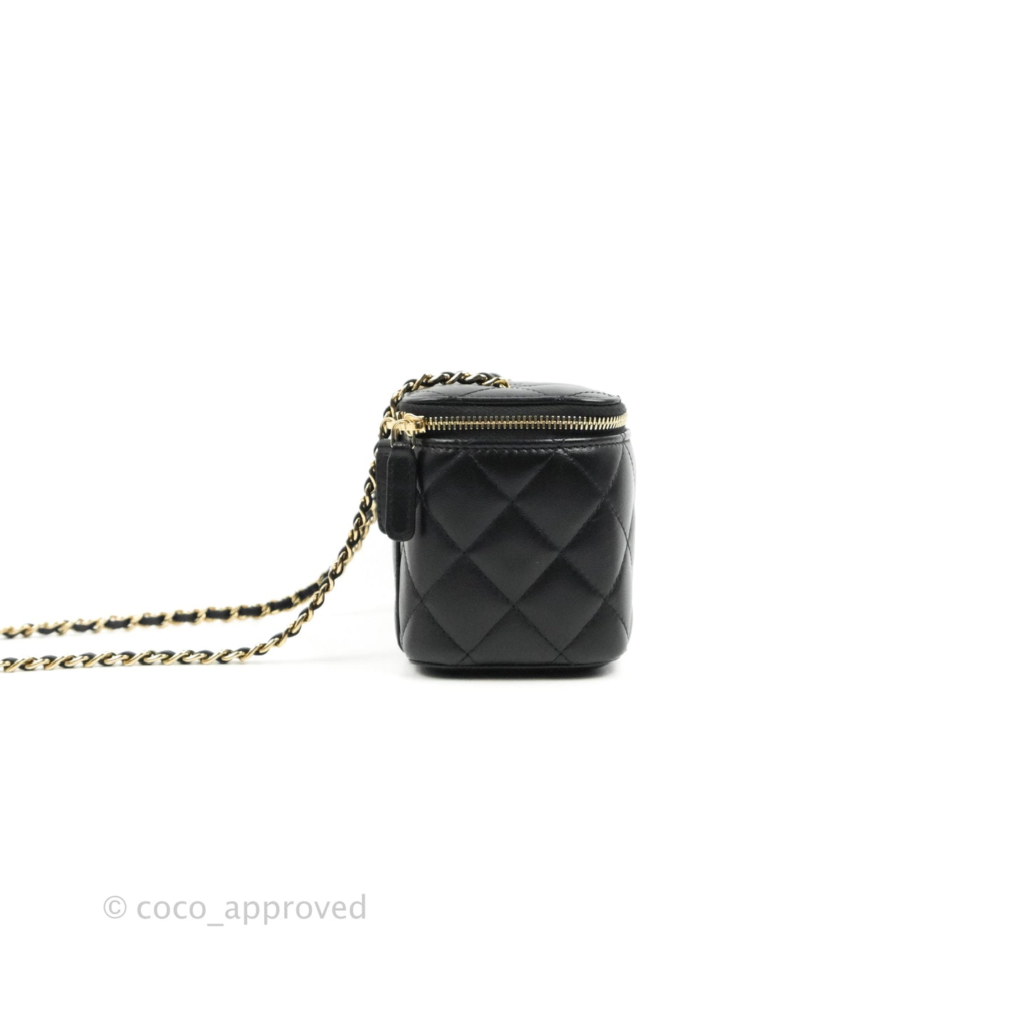 Chanel Classic Vanity with Chain Black Lambskin Gold Hardware