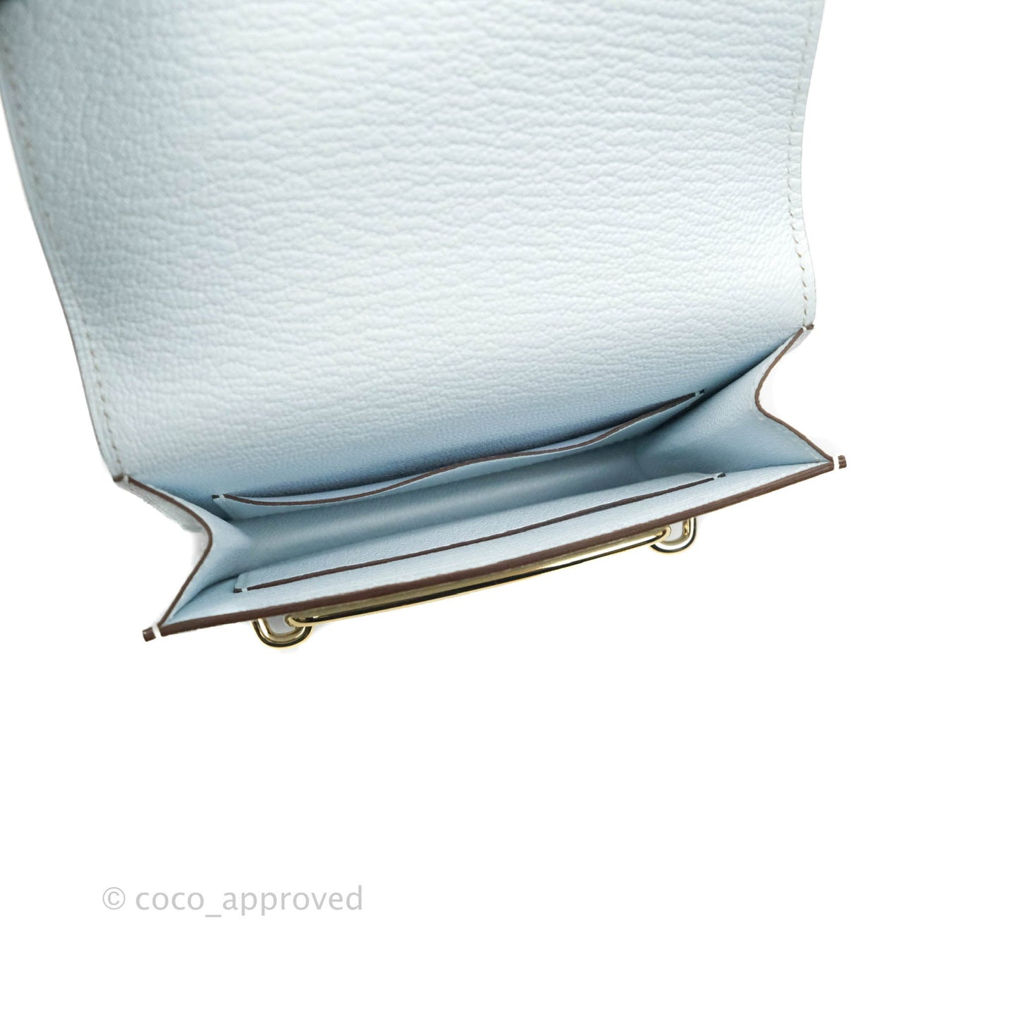Hermès Roulis Slim Wallet Bleu Brume Gold Hardware