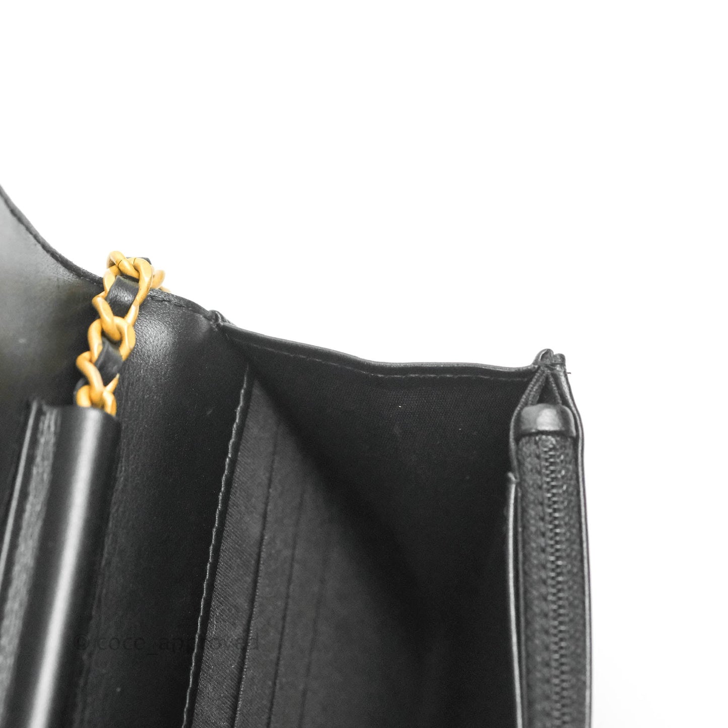 Chanel Filigree Wallet on Chain WOC Black Caviar Gold Hardware