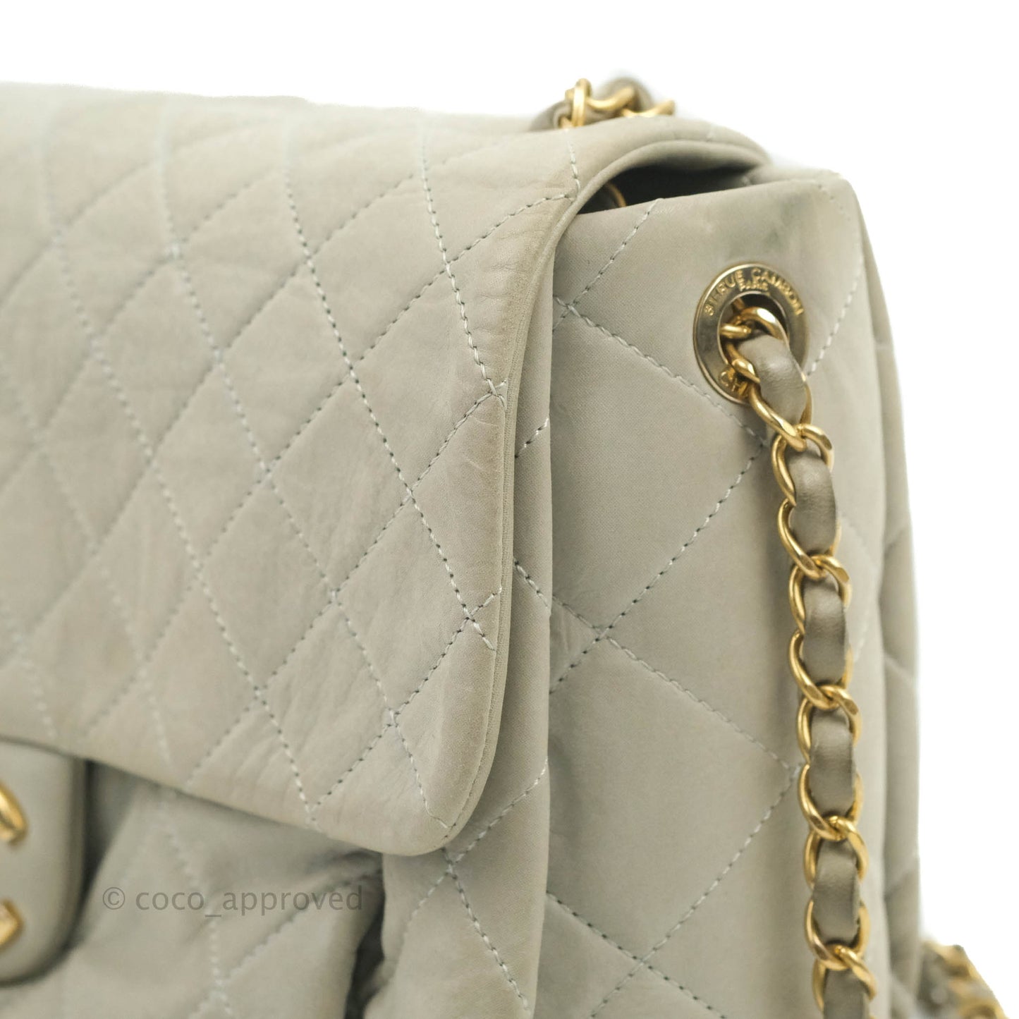 Chanel Iridescent Calfskin Quilted Chic Quilt Flap Grey Gold Hardware