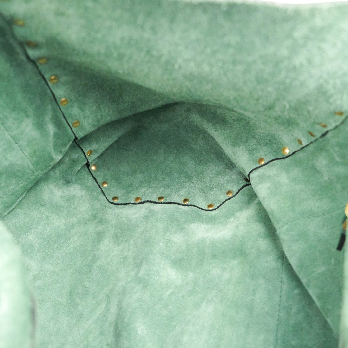 Valentino Large Gryphon Stud Tote Green Grained leather