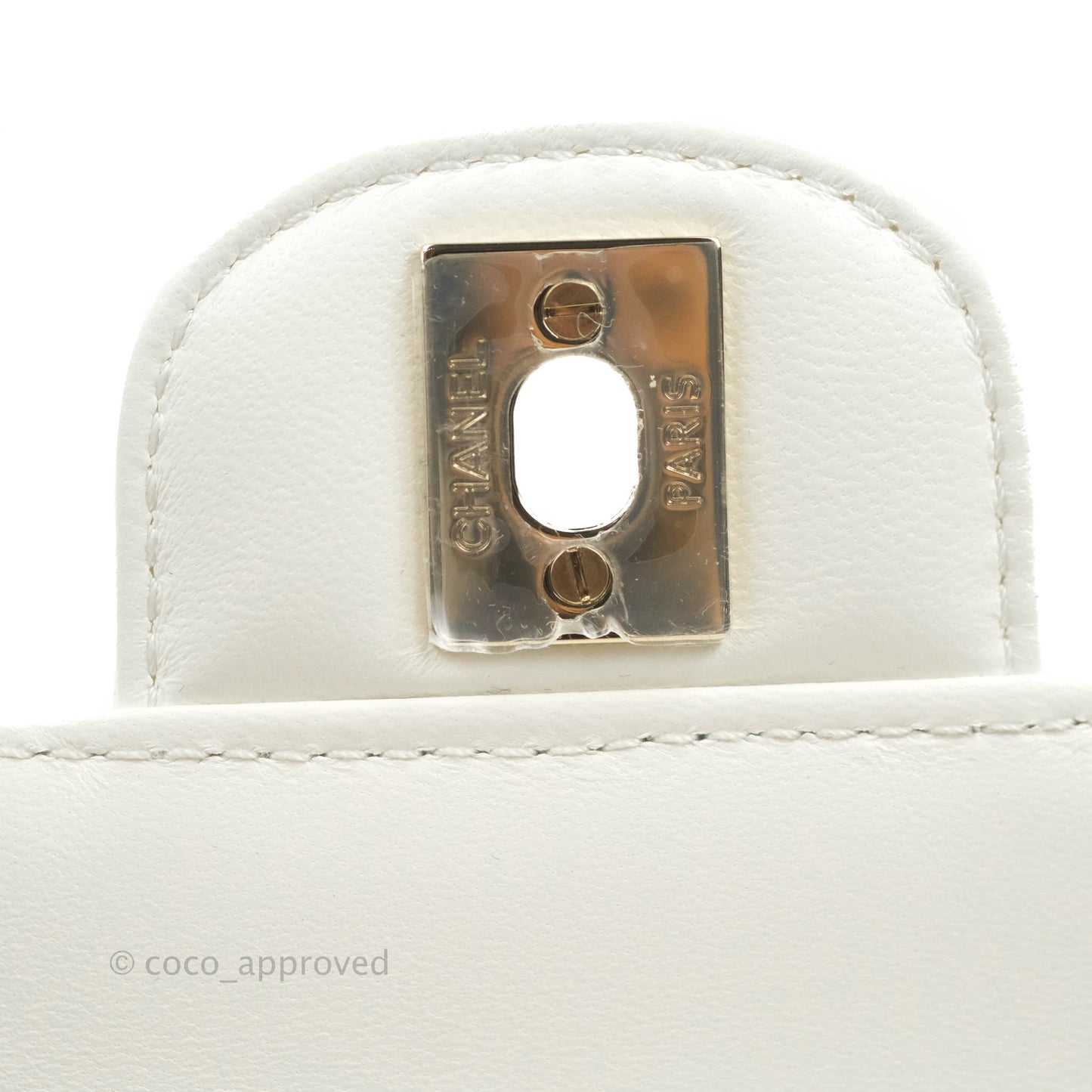 Chanel Large Heart Bag White Lambskin Gold Hardware 22S