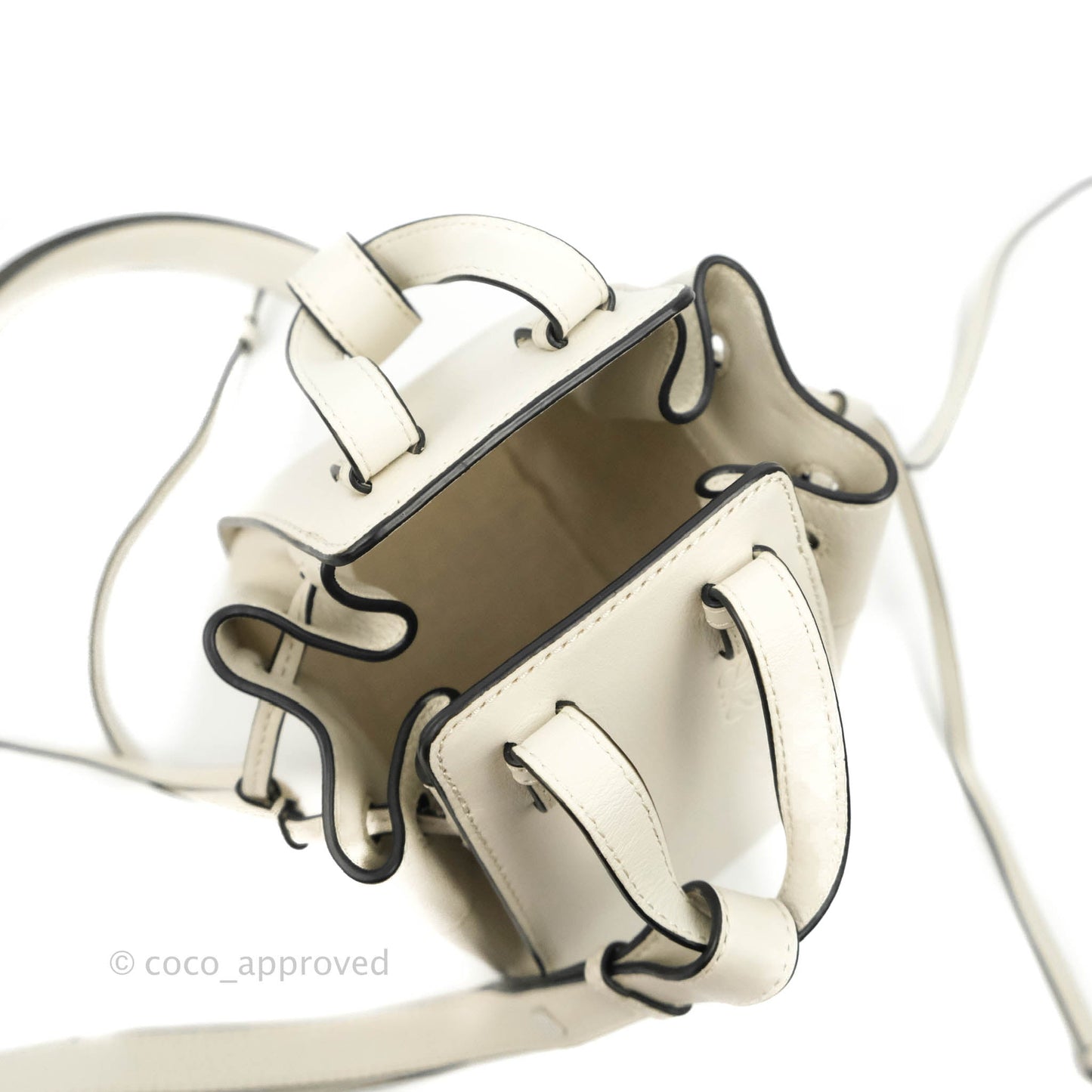 Loewe Mini Hammock Drawstring White Calfskin