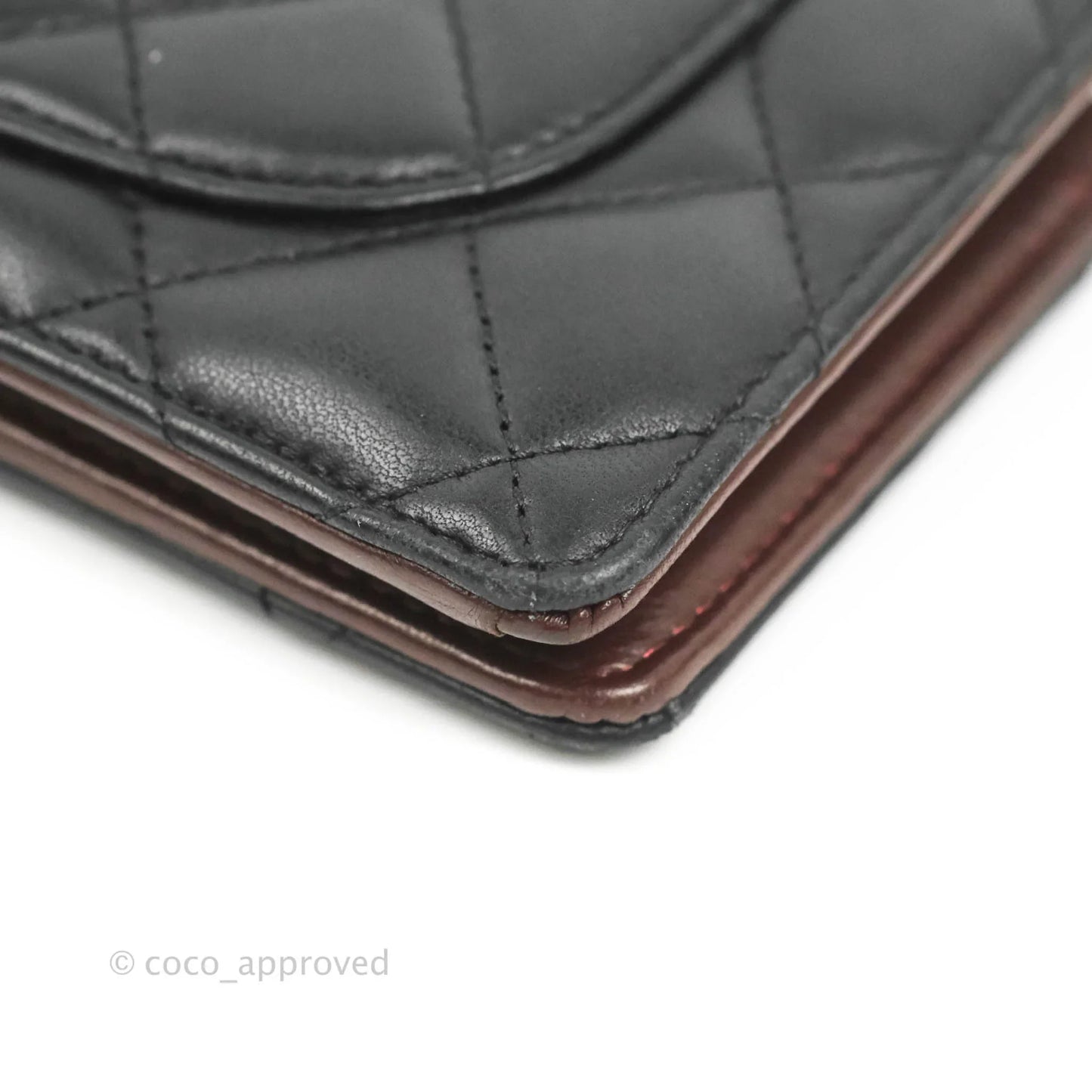 Chanel Quilted Long Wallet Black Lambskin Silver Hardware