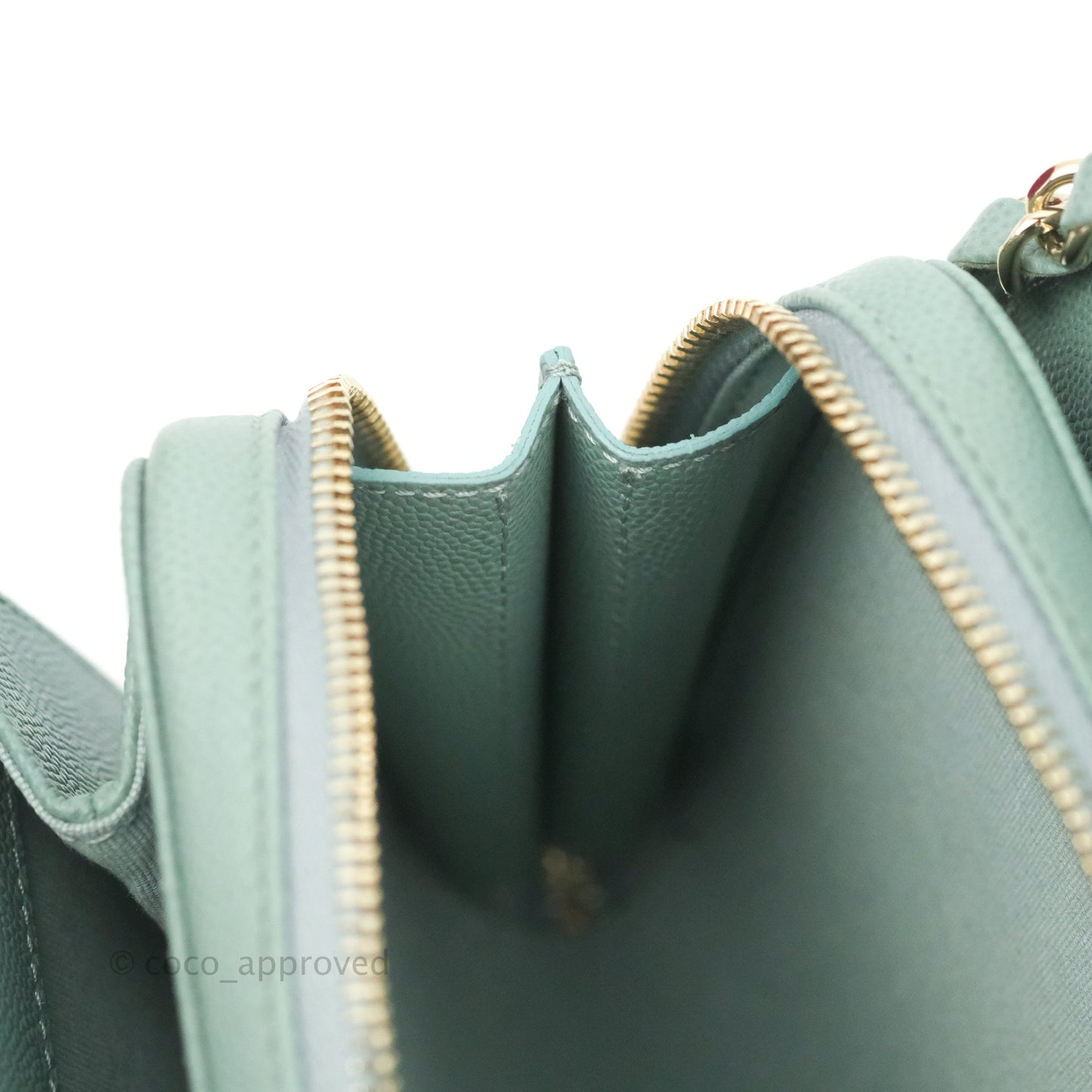 Chanel Quilted Like The Wallet Flap Blue-Greyish Caviar Gold Hardware