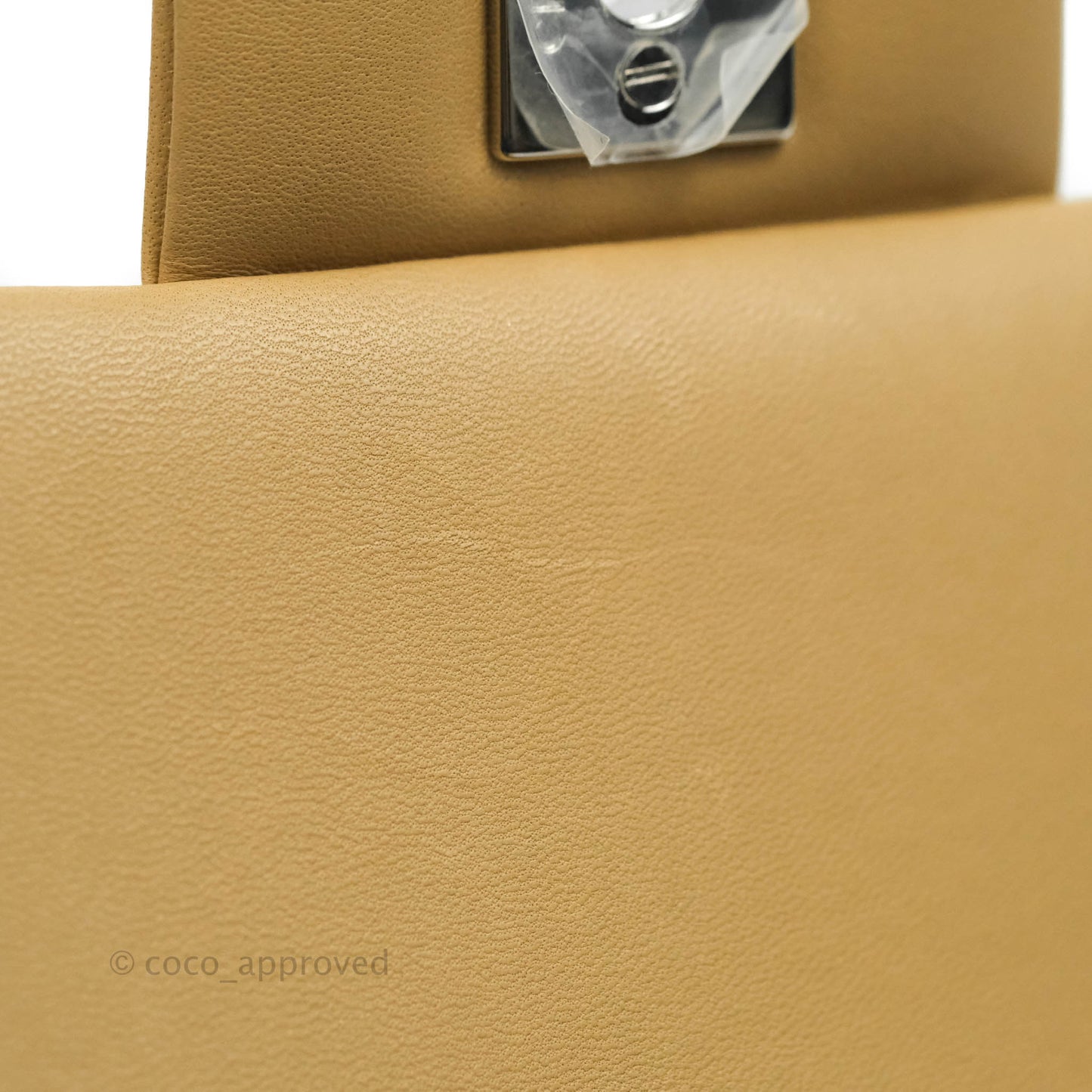 Chanel Quilted Mini Rectangular Lambskin Dark Beige Silver Hardware