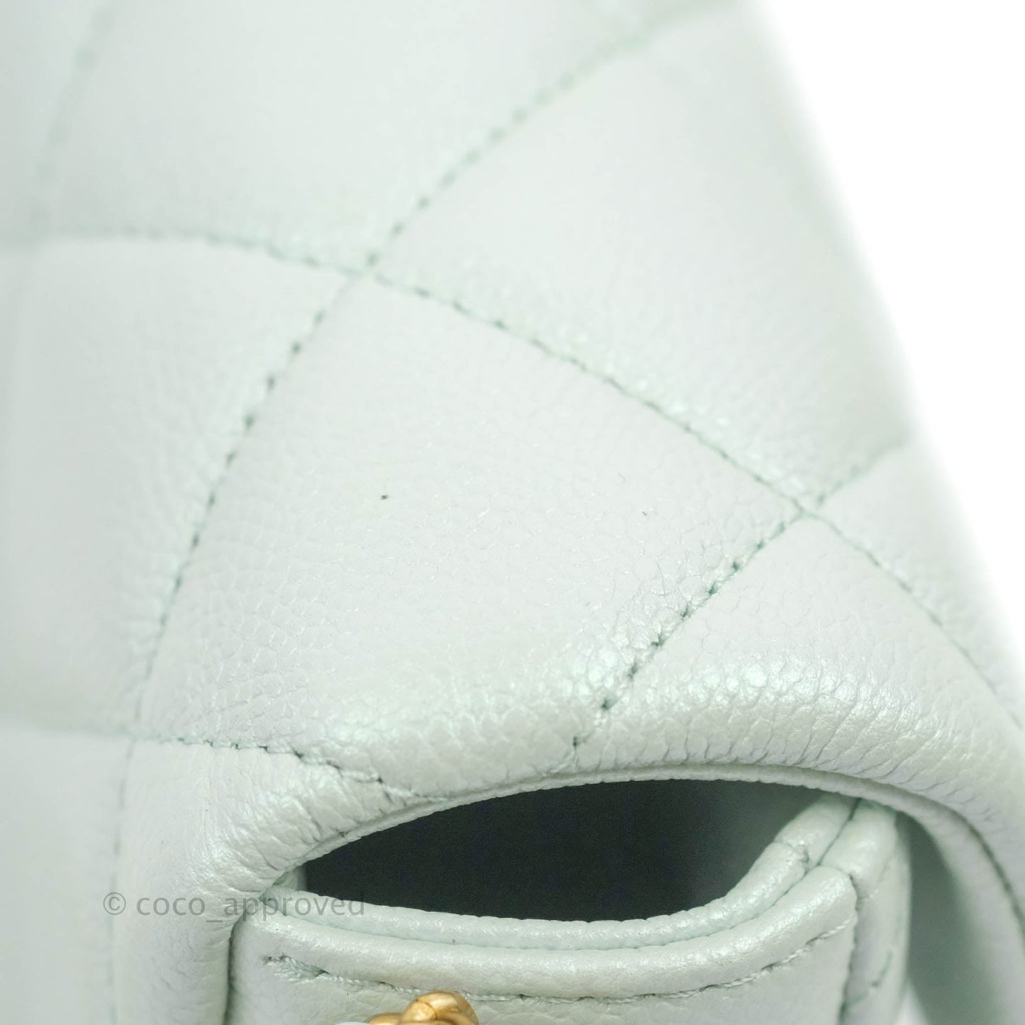 Chanel Quilted My Perfect Mini Iridescent Mint Green Caviar Aged Gold Hardware 21K
