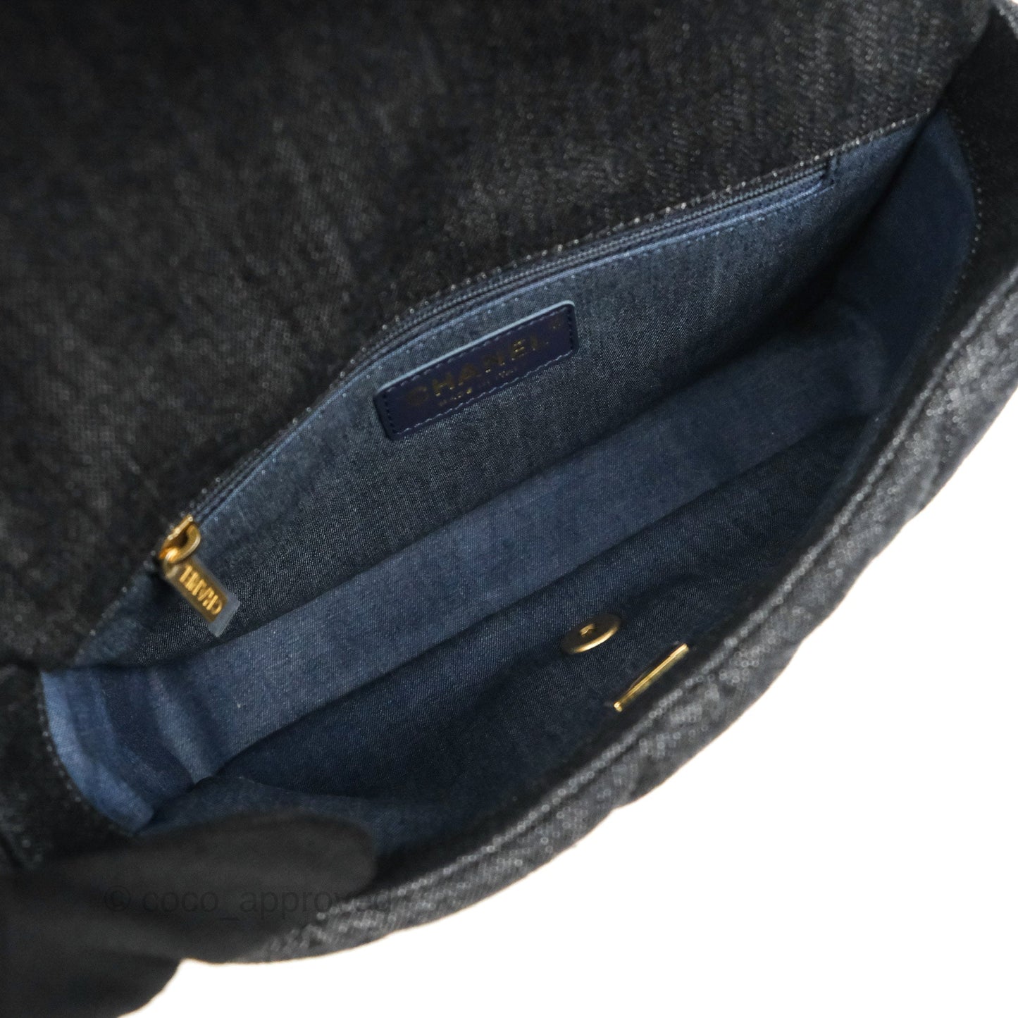 Chanel Medium Funky Town Flap Denim Aged Gold Hardware 22S