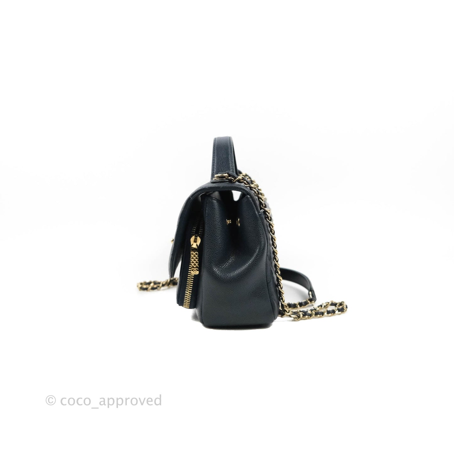Chanel Quilted Small Business Affinity Flap Navy Caviar Gold Hardware