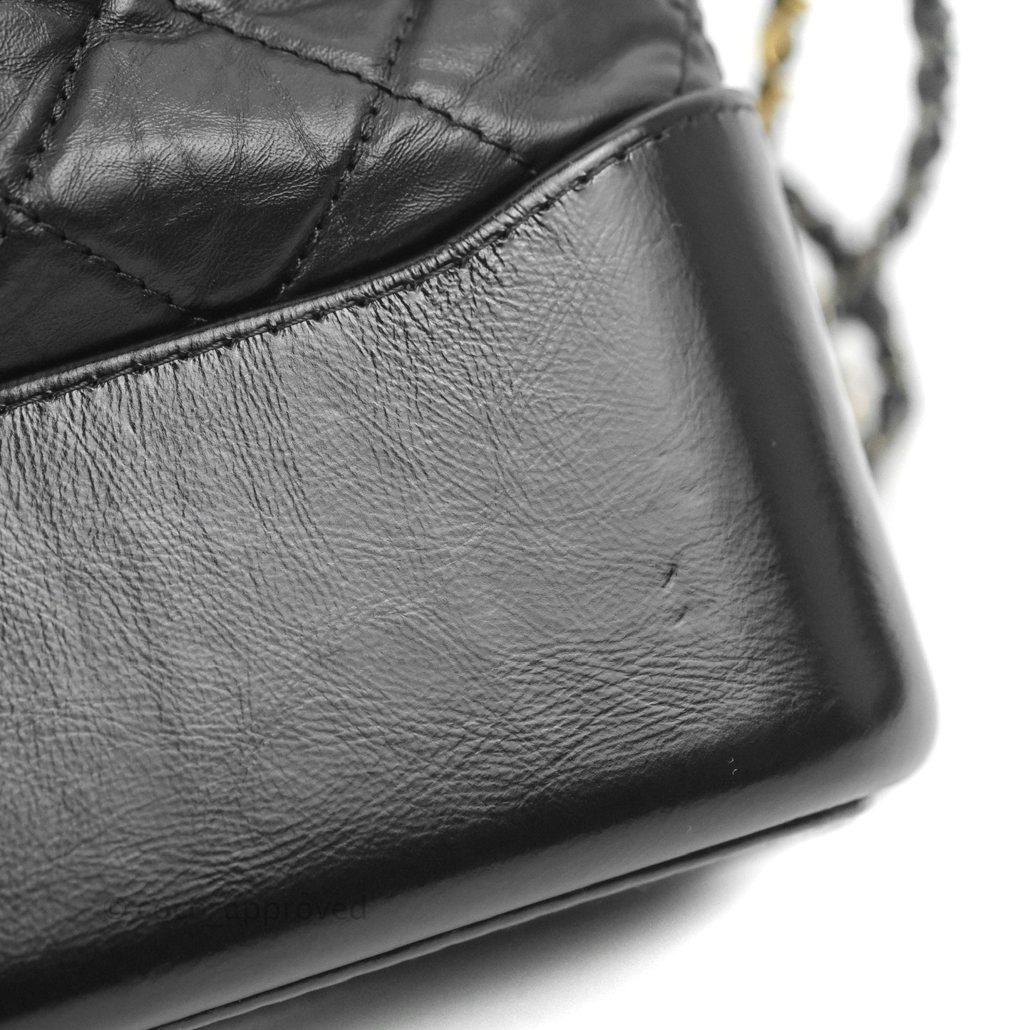 Chanel Medium Gabrielle Hobo with Logo Handle Black Aged Calfskin