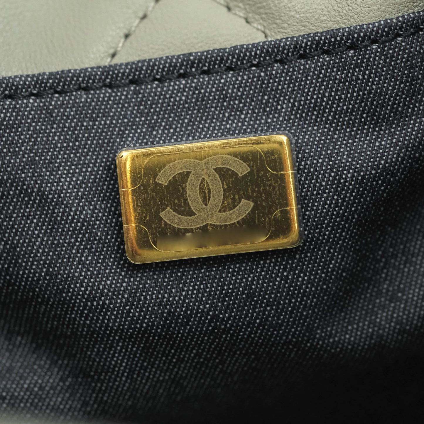 Chanel Quilted Drawstring Bucket Bag Grey Lambskin Gold Hardware 22C