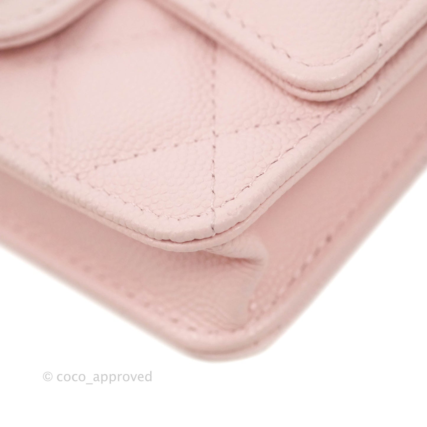 Chanel Mini Wallet With Chain Light Pink Caviar Gold Hardware