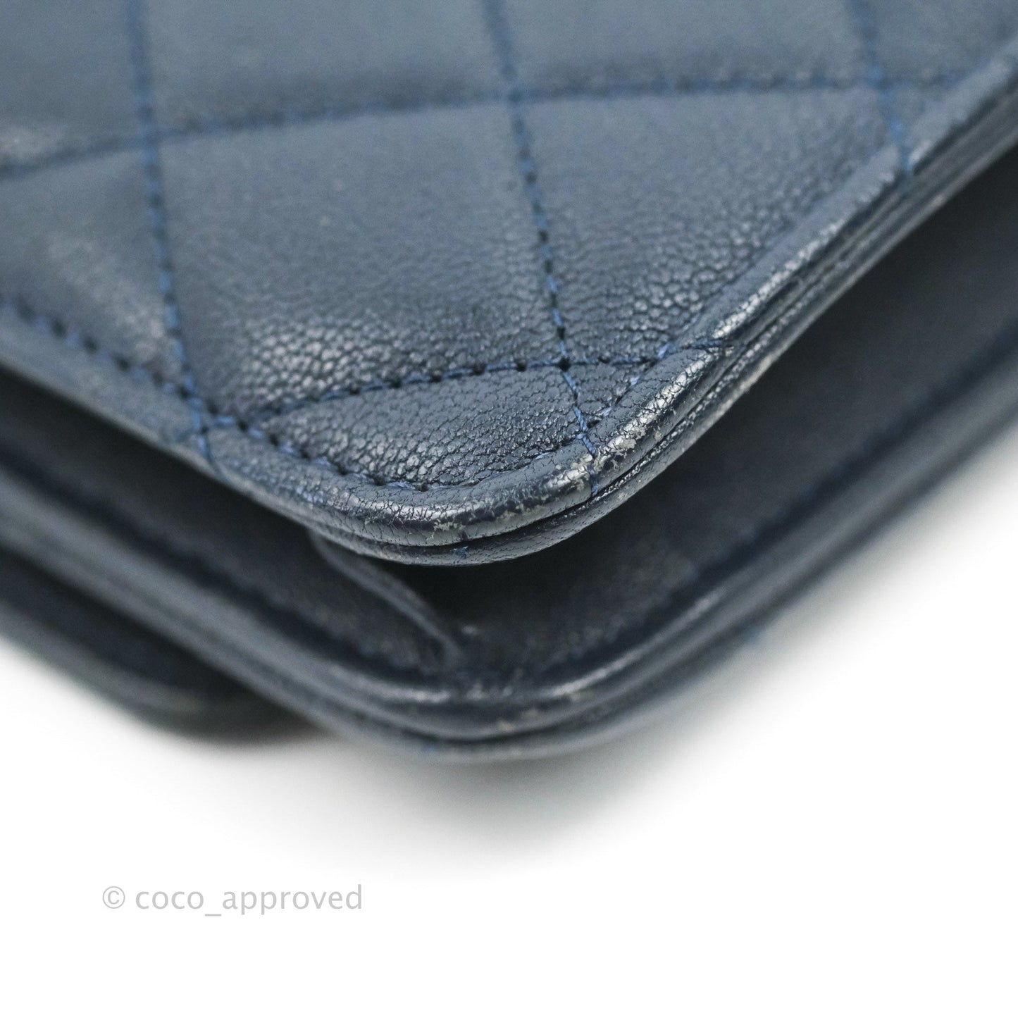 Chanel Urban Companion Wallet on Chain WOC Navy Calfskin Silver Hardware