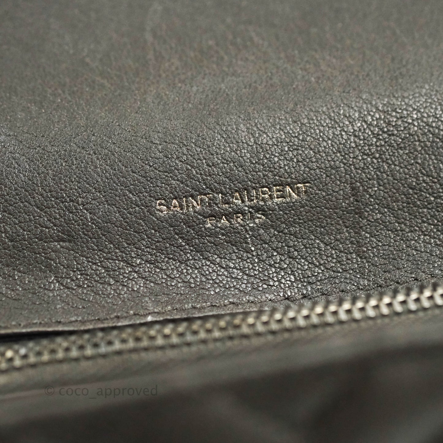 Saint Laurent Chevron Medium College Grey Chain Bag Ruthenium Hardware