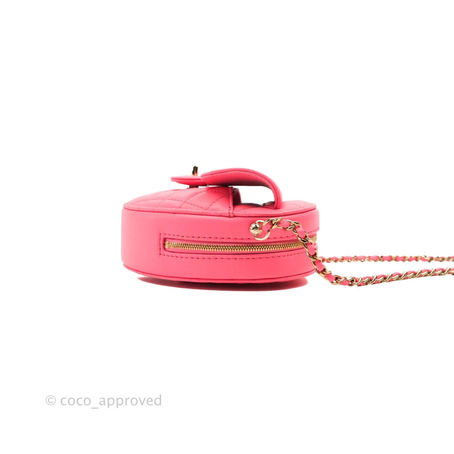 Chanel Large Heart Bag Pink Lambskin Gold Hardware 22S