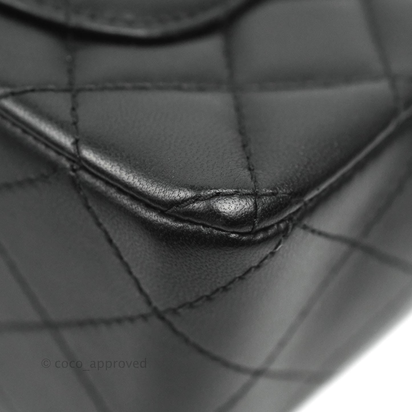 Chanel Quilted Mini Rectangular Flap Black Lambskin Silver Hardware