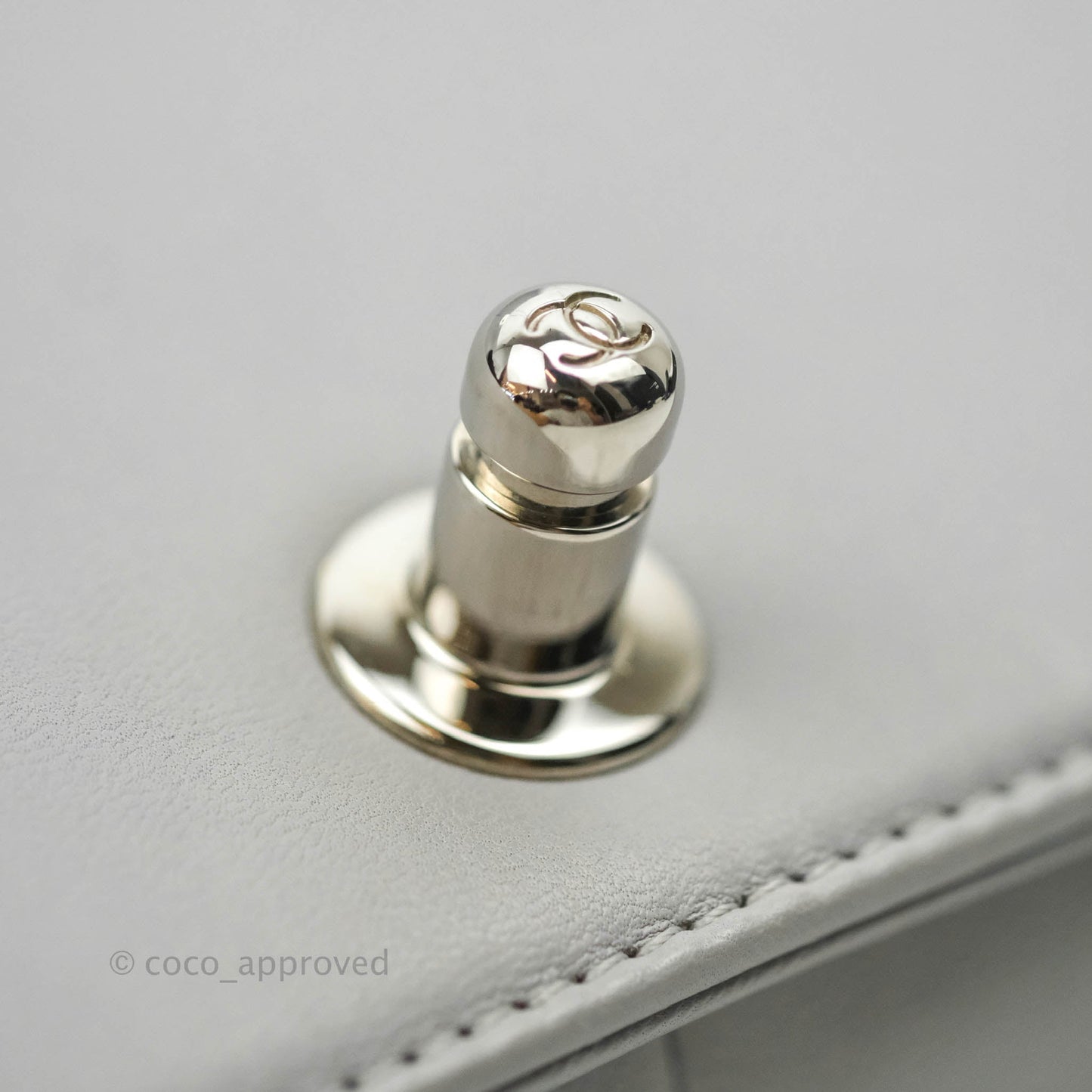 Chanel Quilted Medium Boy Grey Lambskin Silver Hardware