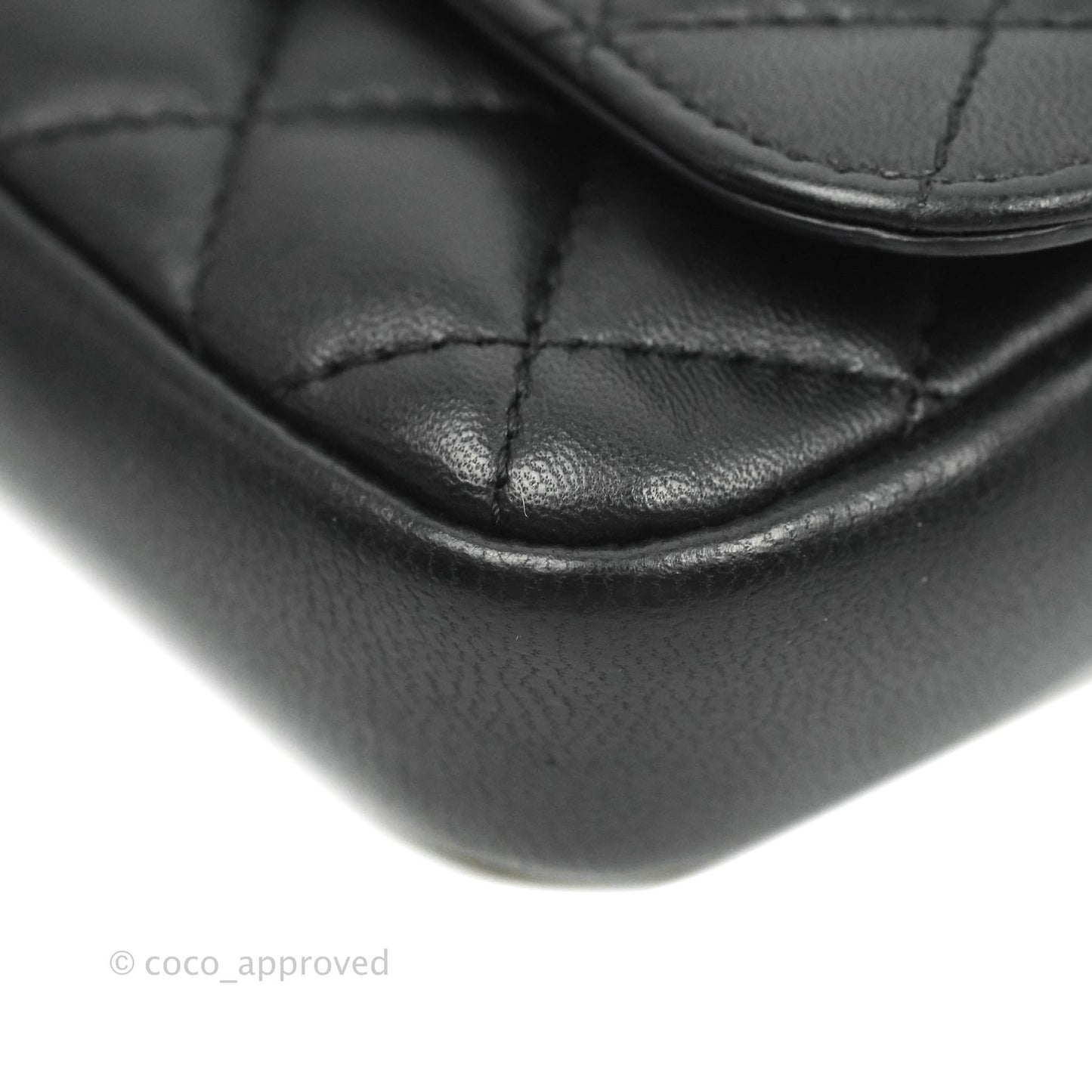 Chanel Classic Twin Flap Bag Side Pack Black Lambskin Gold Hardware