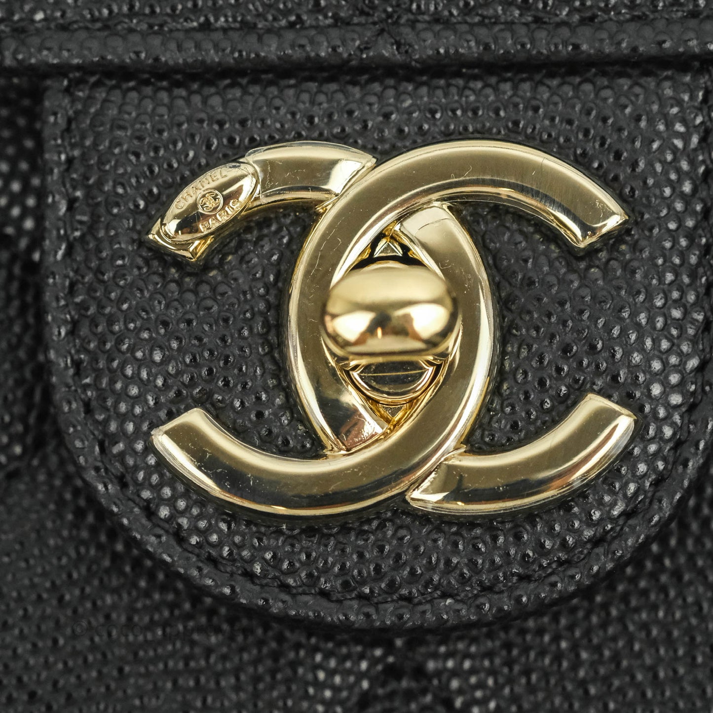 Chanel Quilted Like The Wallet Medium Flap Black Caviar Gold Hardware 22C