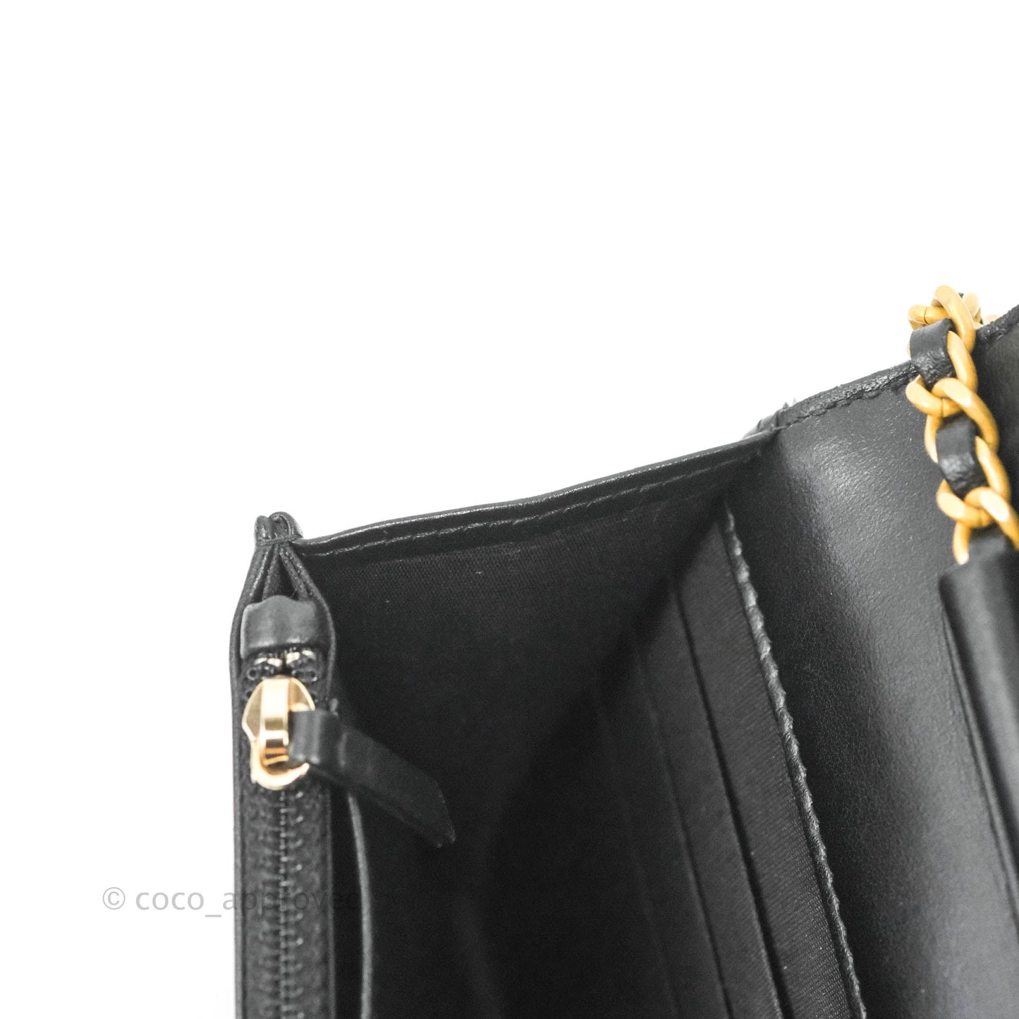 Chanel Filigree Wallet on Chain WOC Black Caviar Gold Hardware