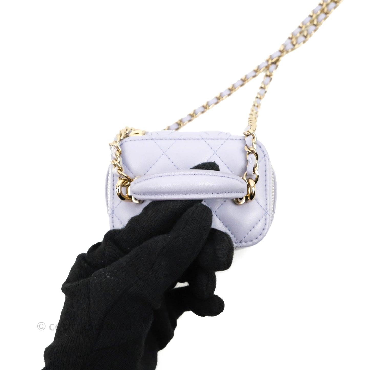 Chanel Mini Top Handle Vanity With Chain Lilac Lambskin Gold Hardware