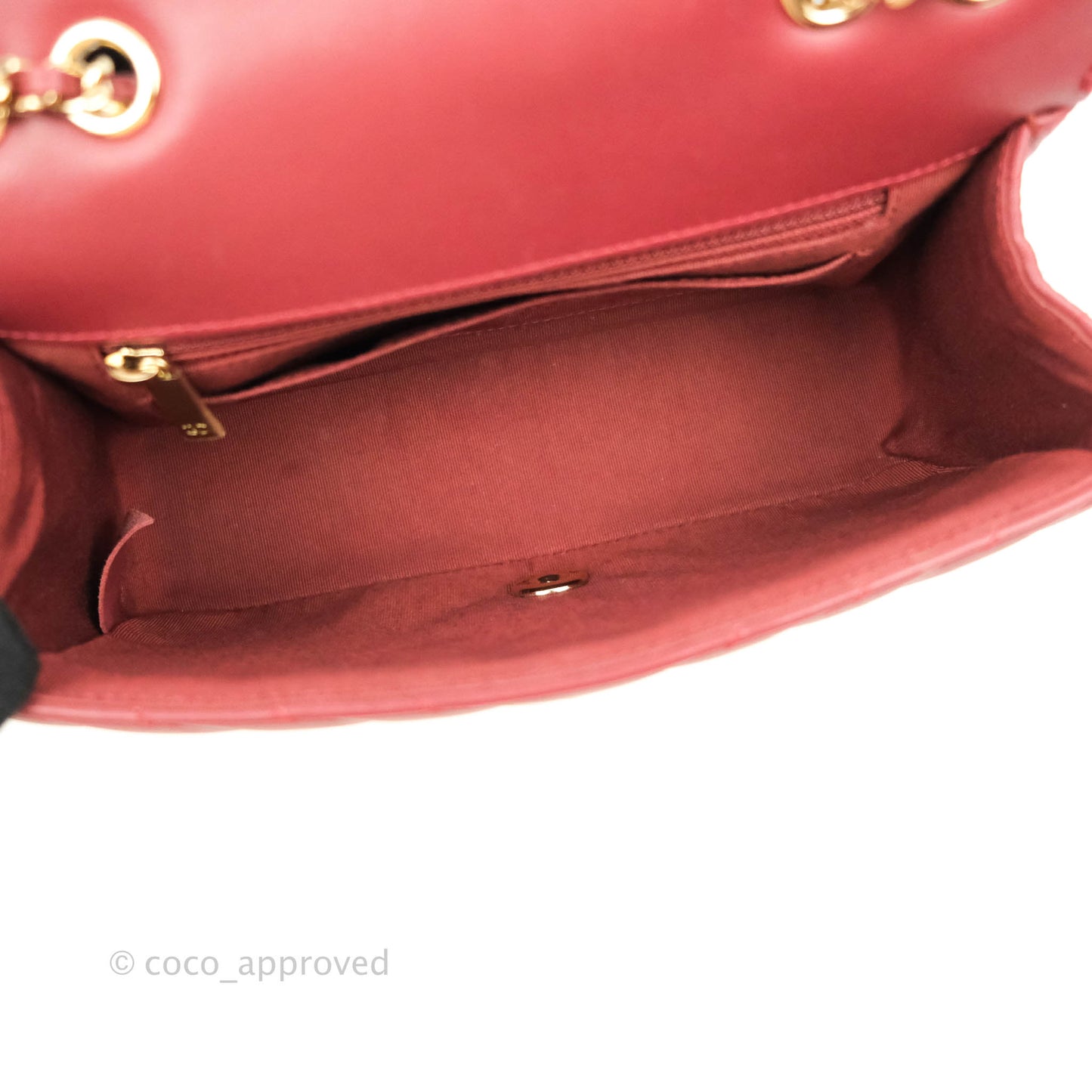 Chanel Small Statement Chevron Flap Bag Burgundy Lambskin Gold Hardware