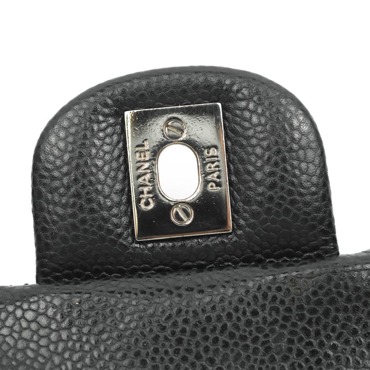 Chanel Quilted Mini Rectangular Flap Black Caviar Silver Hardware 18S